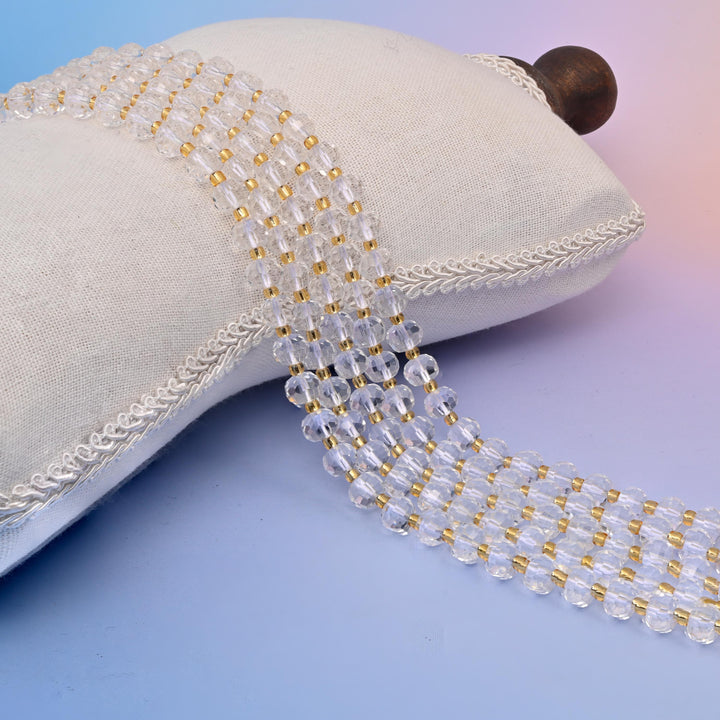 Natural Clear Quartz Faceted Rondelle Gemstone Beads, 6x8 mm Faceted Rondelle Bead Size, DIY Jewelry Making Beads, 15.5 Inches Per Strand