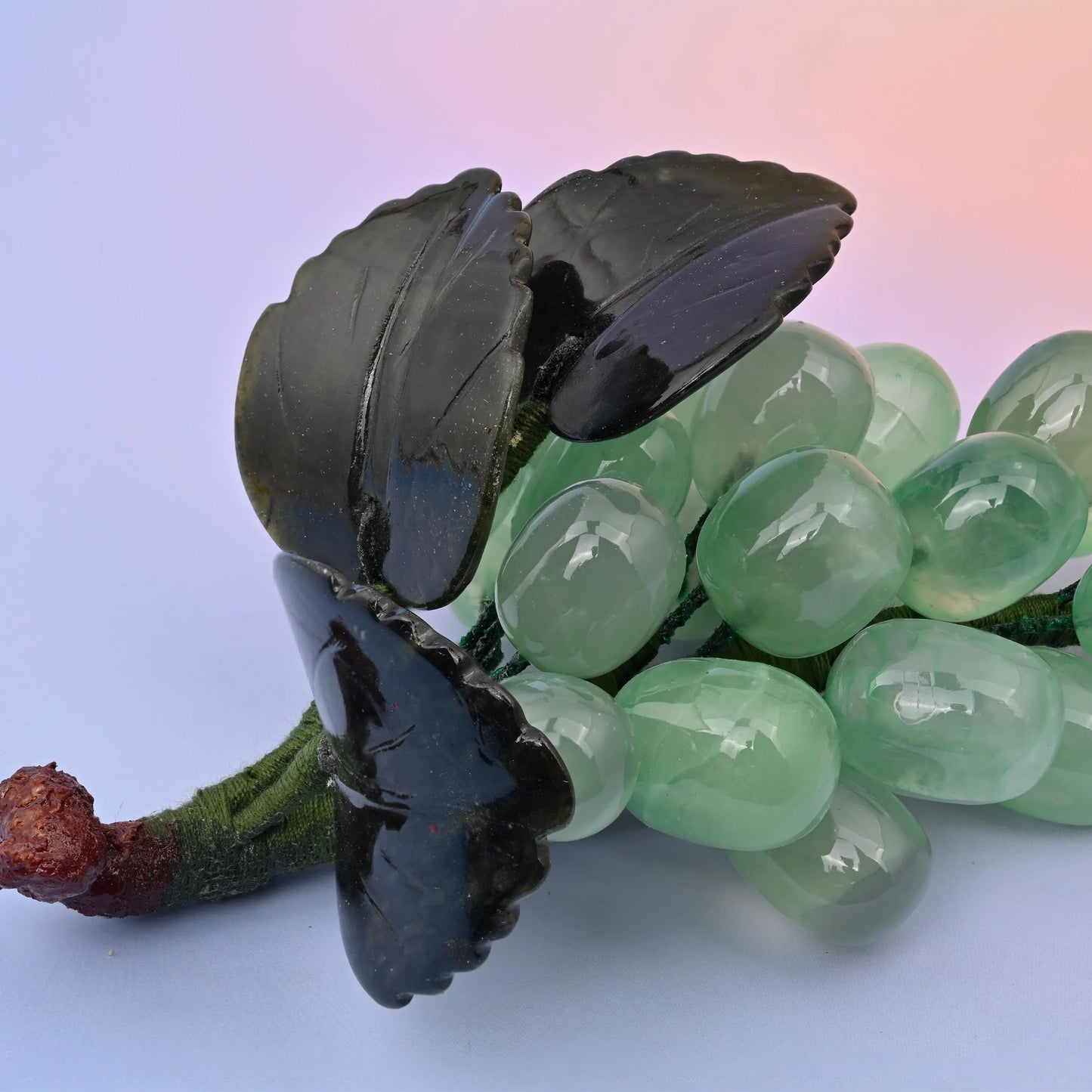 Natural Green Fluorite Grapes Gemstone Crystal Carving for Home Decoration, Size 7 x 3.5 inches, Gift for Everyone - Mycrazycrystal