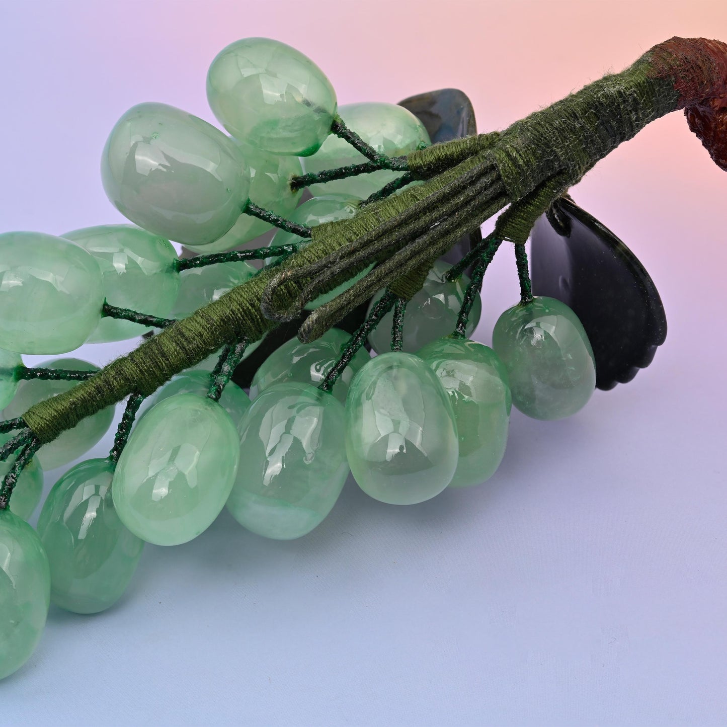 Natural Green Fluorite Grapes Gemstone Crystal Carving for Home Decoration, Size 7 x 3.5 inches, Gift for Everyone - Mycrazycrystal