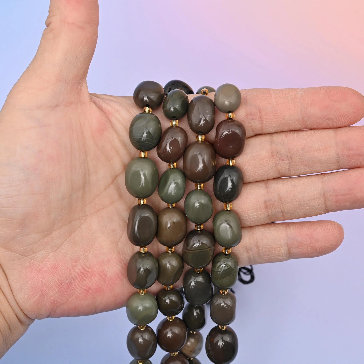Natural Alashan Agate Oval Gemstone Beads, Size 10-17mm Alashan Agate Nugget Beads, DIY Jewelry Making Beads, 15.5 Inches Per Strand - Mycrazycrystal