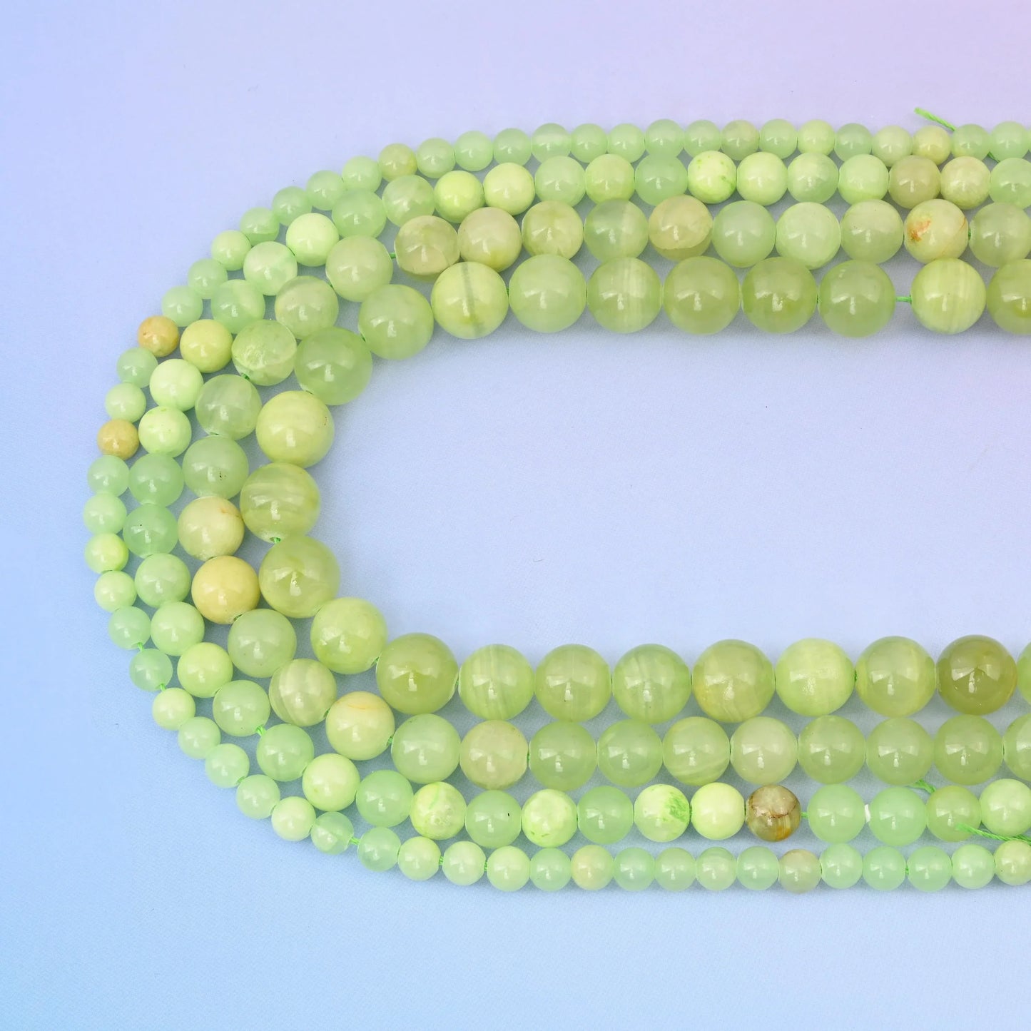 Green Flower Jade Round Gemstone Beads, 6mm, 8mm, 10mm, 12mm Gemstone Round Bead, DIY Jewelry Making Beads, 15.5 Inches Per Strand - Mycrazycrystal