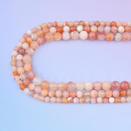 Pink Botswana Agate Round Gemstone Beads, 6mm, 8mm, 10mm Gemstone Round Bead, DIY Jewelry Making Beads, 15.5 Inches Per Strand - Mycrazycrystal