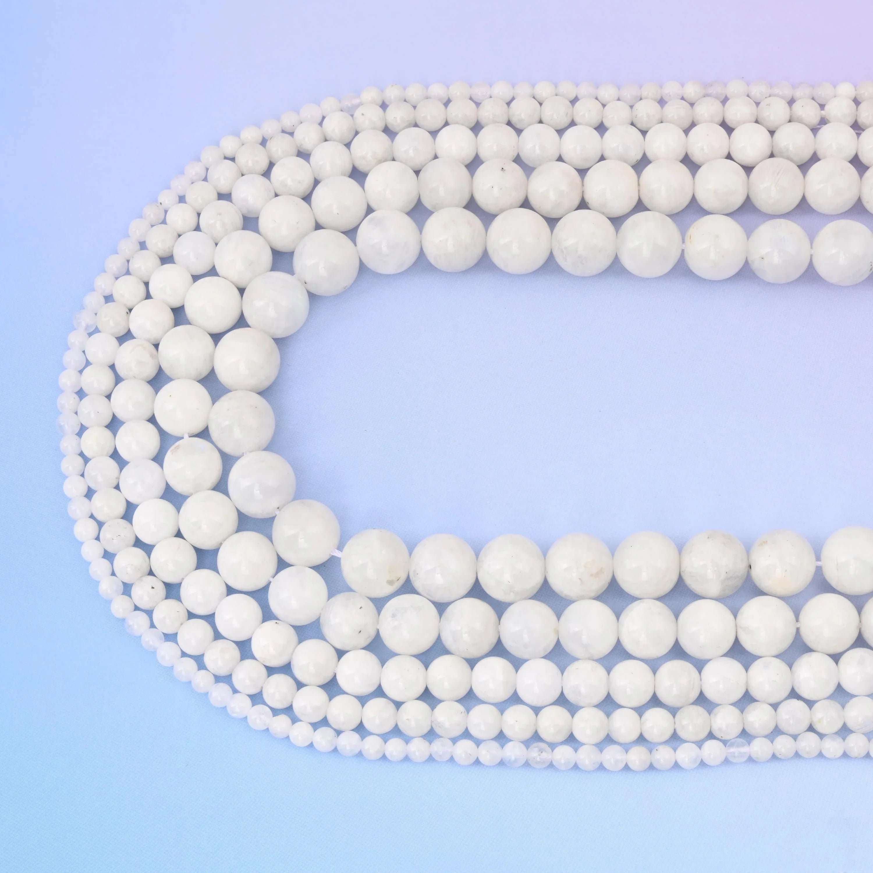 Flash White Moonstone Round Gemstone Beads, 4mm, 6mm, 8mm, 10mm, 12mm Gemstone Round Bead, DIY Jewelry Making Beads, 15.5 Inches Per Strand - Mycrazycrystal