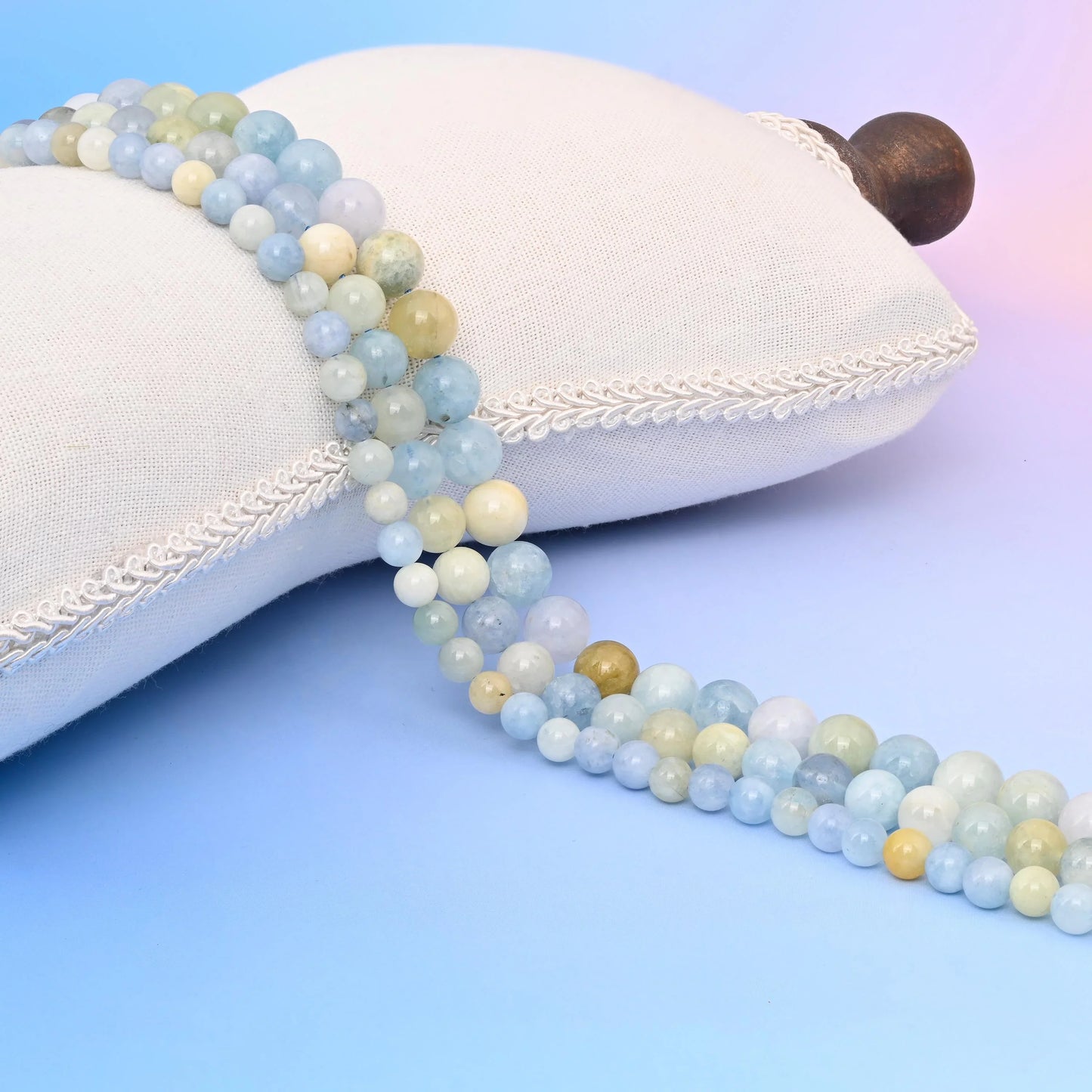 Natural Multi Color Aquamarine Round Gemstone Beads, 6mm, 8mm, 10mm Gemstone Round Bead, DIY Jewelry Making Beads, 15.5 Inches Per Strand - Mycrazycrystal