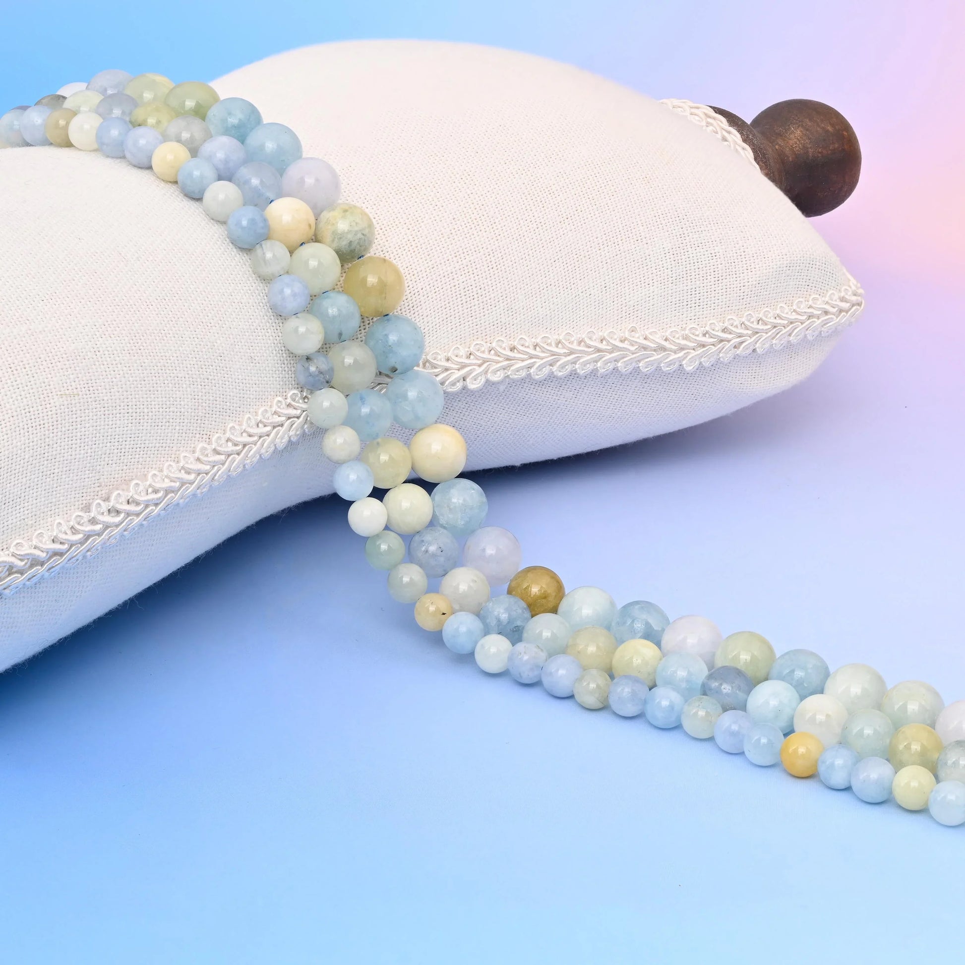 Natural Multi Color Aquamarine Round Gemstone Beads, 6mm, 8mm, 10mm Gemstone Round Bead, DIY Jewelry Making Beads, 15.5 Inches Per Strand - Mycrazycrystal