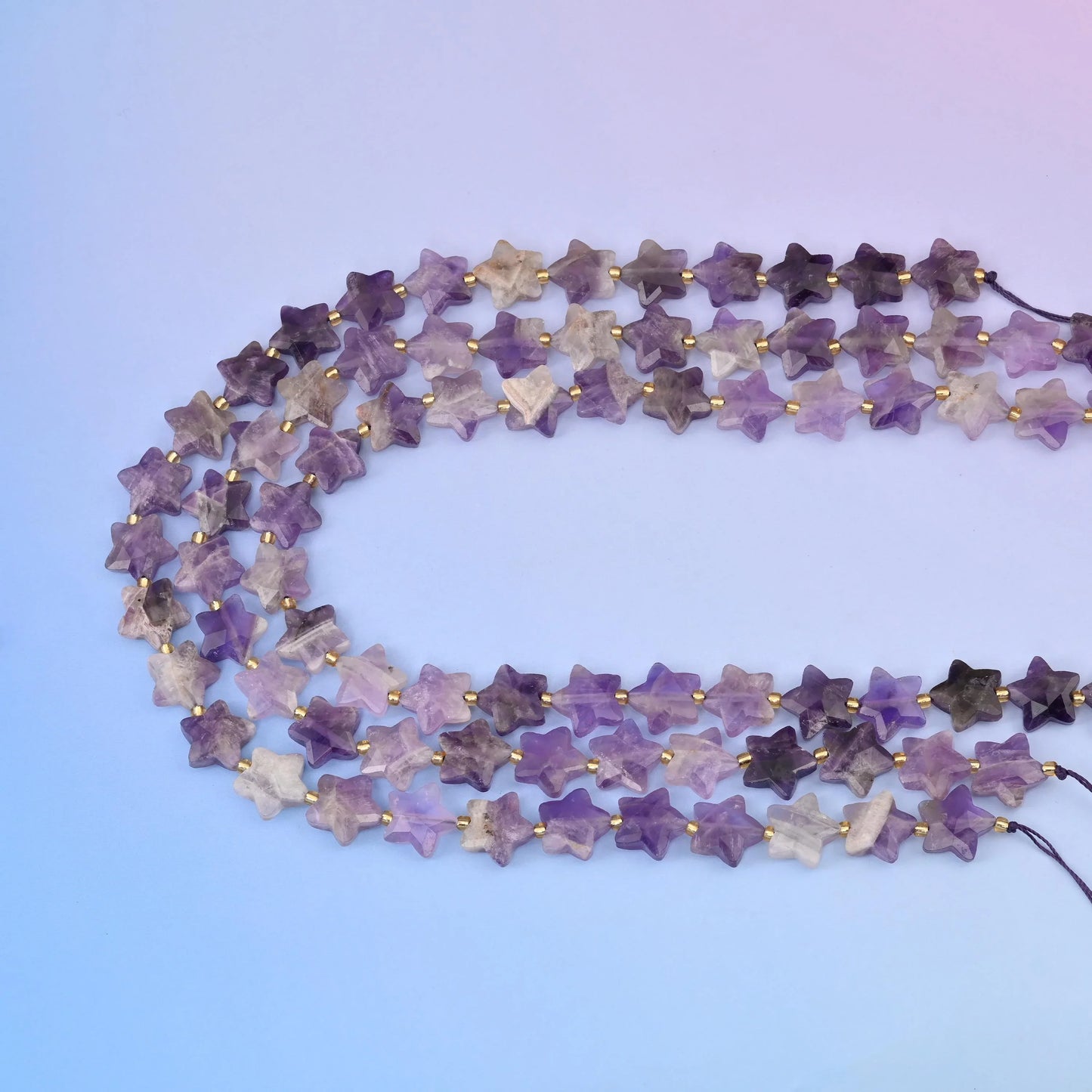 Natural Amethyst 5 Pointed Star Faceted Gemstone Beads, 14mm Star Gemstone Bead, DIY Jewelry Making Beads, 15.5 Inches Per Strand - Mycrazycrystal