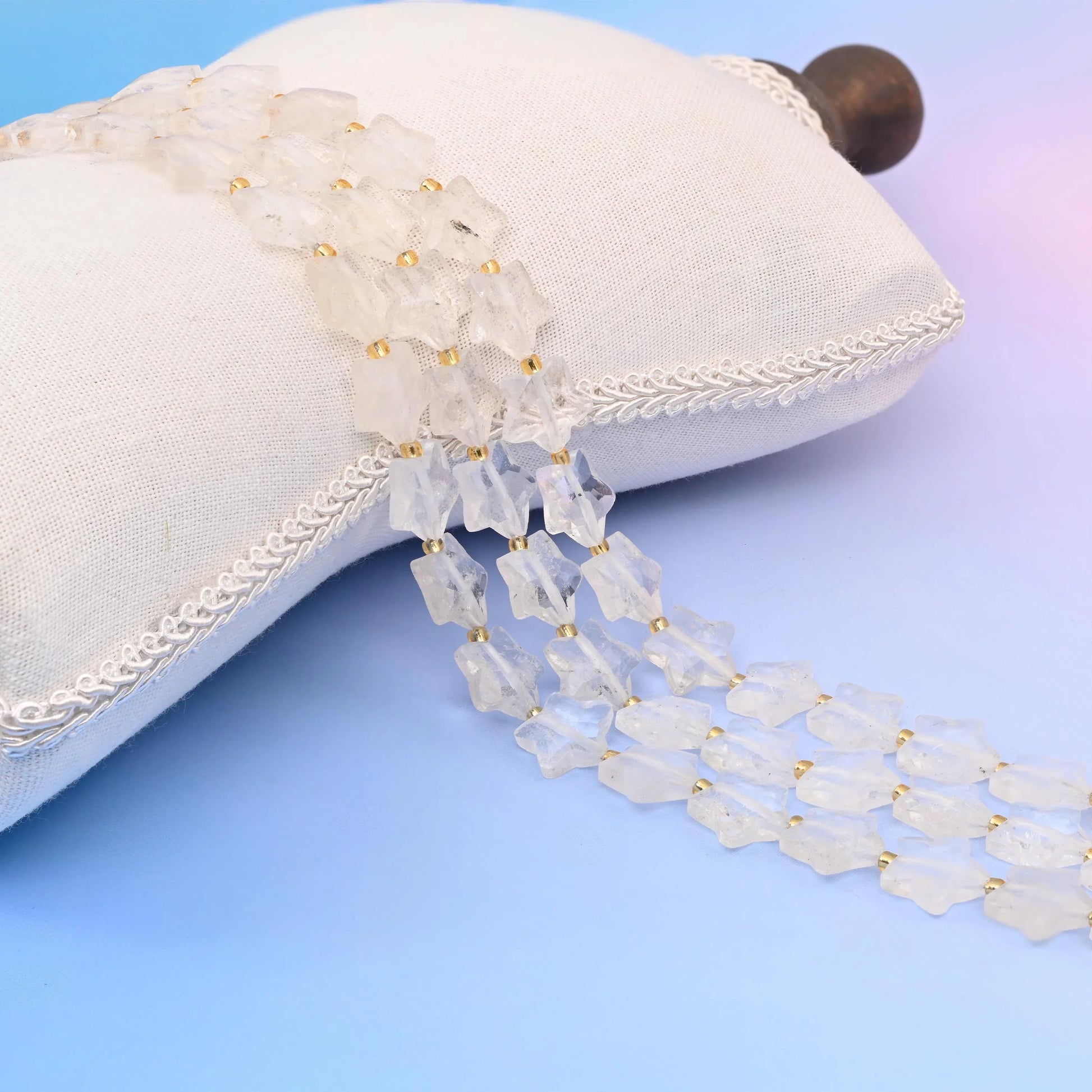 Natural Clear Quartz 5 Pointed Star Faceted Gemstone Beads, 14mm Star Gemstone Bead, DIY Jewelry Making Beads, 15.5 Inches Per Strand - Mycrazycrystal