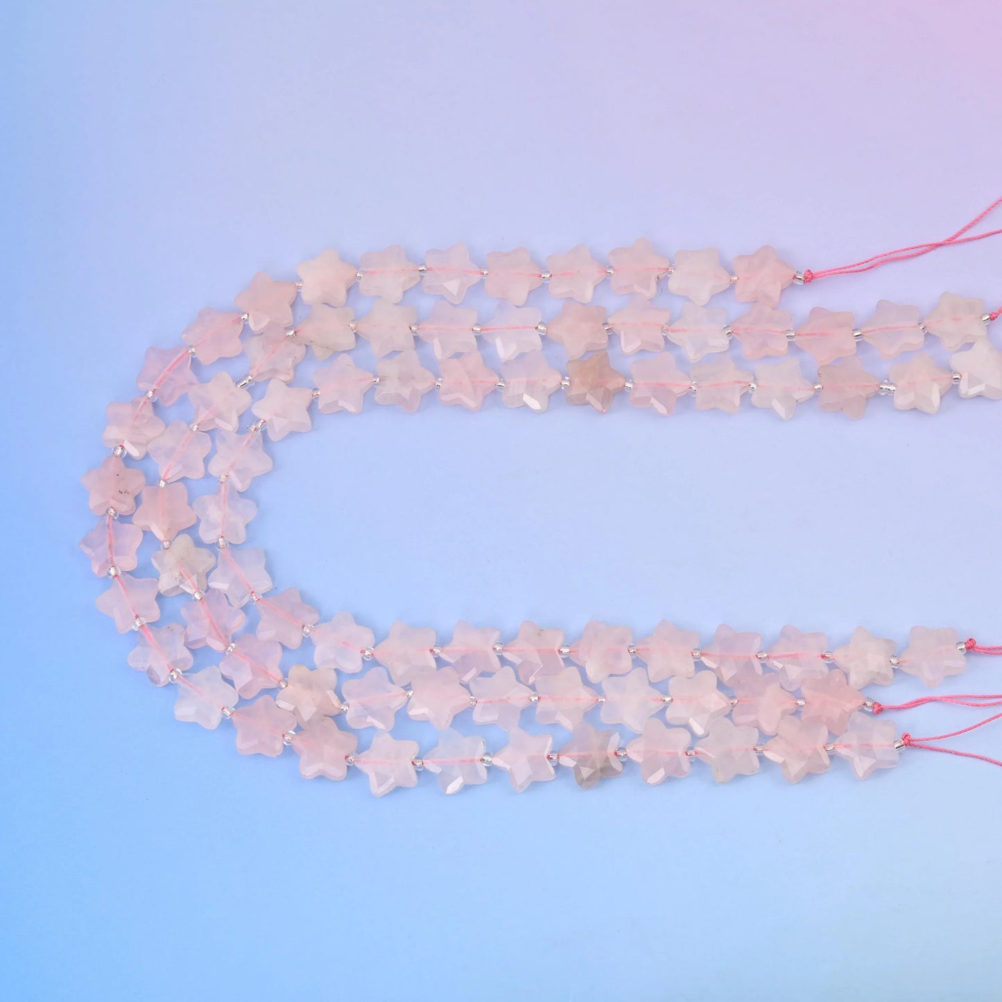 Natural Rose Quartz 5 Pointed Star Faceted Gemstone Beads, 14mm Star Gemstone Bead, DIY Jewelry Making Beads, 15.5 Inches Per Strand - Mycrazycrystal