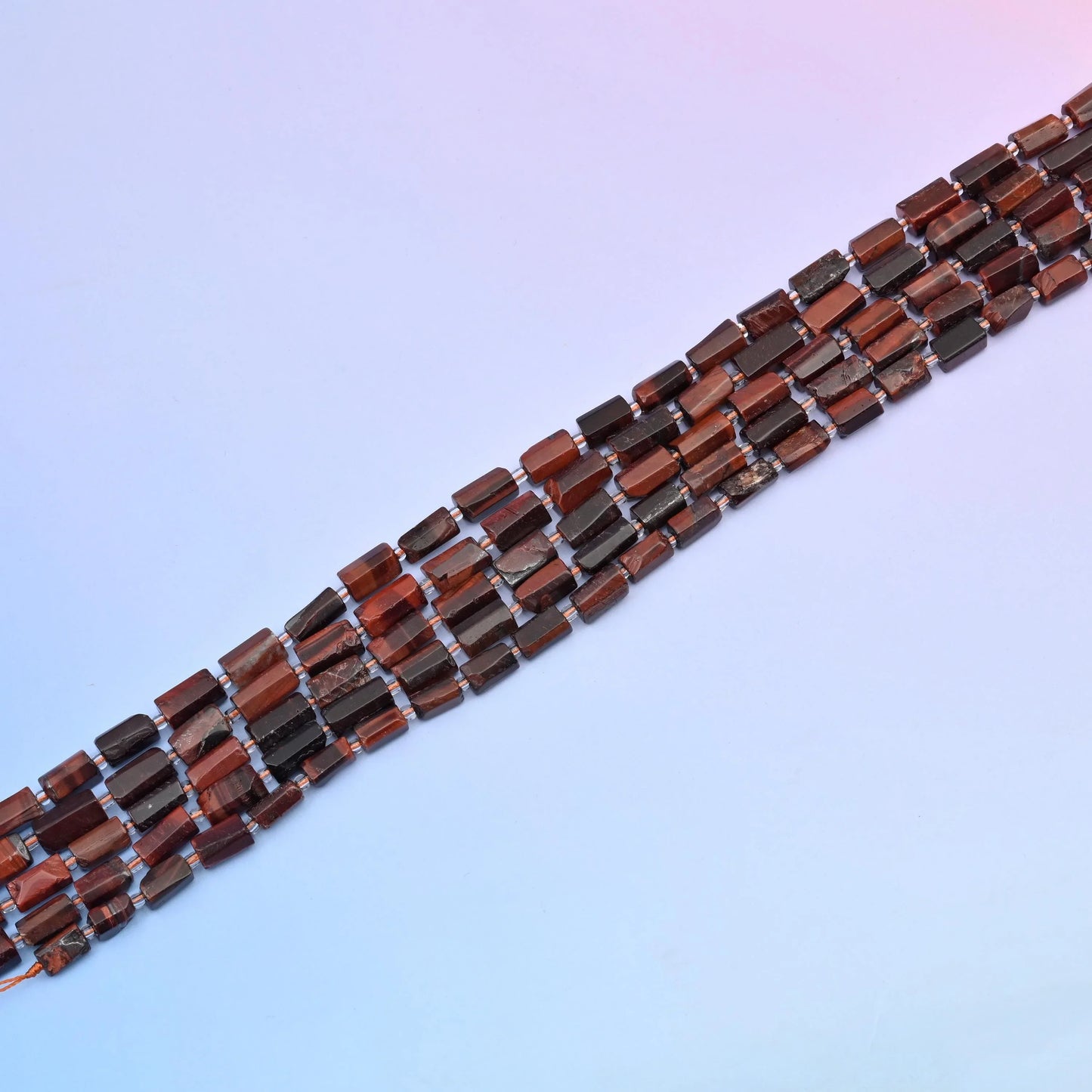 Natural Red Tiger Eye Faceted Tube Beads, Bead Size 12x8mm Gemstone Cylinder Bead, DIY Jewelry Making Beads, 15.5 Inches Per Strand - Mycrazycrystal