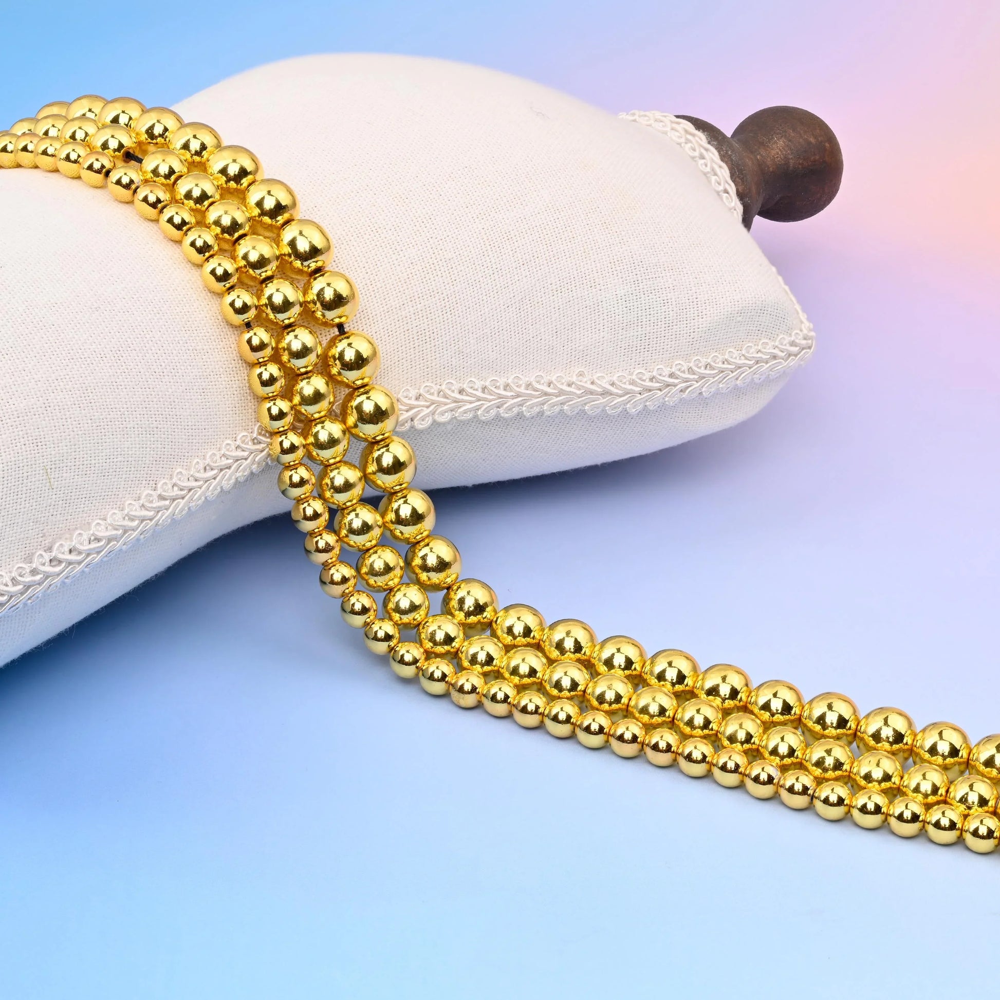 Titanium Gold Hematite Round Gemstone Beads, 4mm, 6mm, 8mm, 10mm Gemstone Round Bead, DIY Jewelry Making Beads, 15.5 Inches Per Strand - Mycrazycrystal