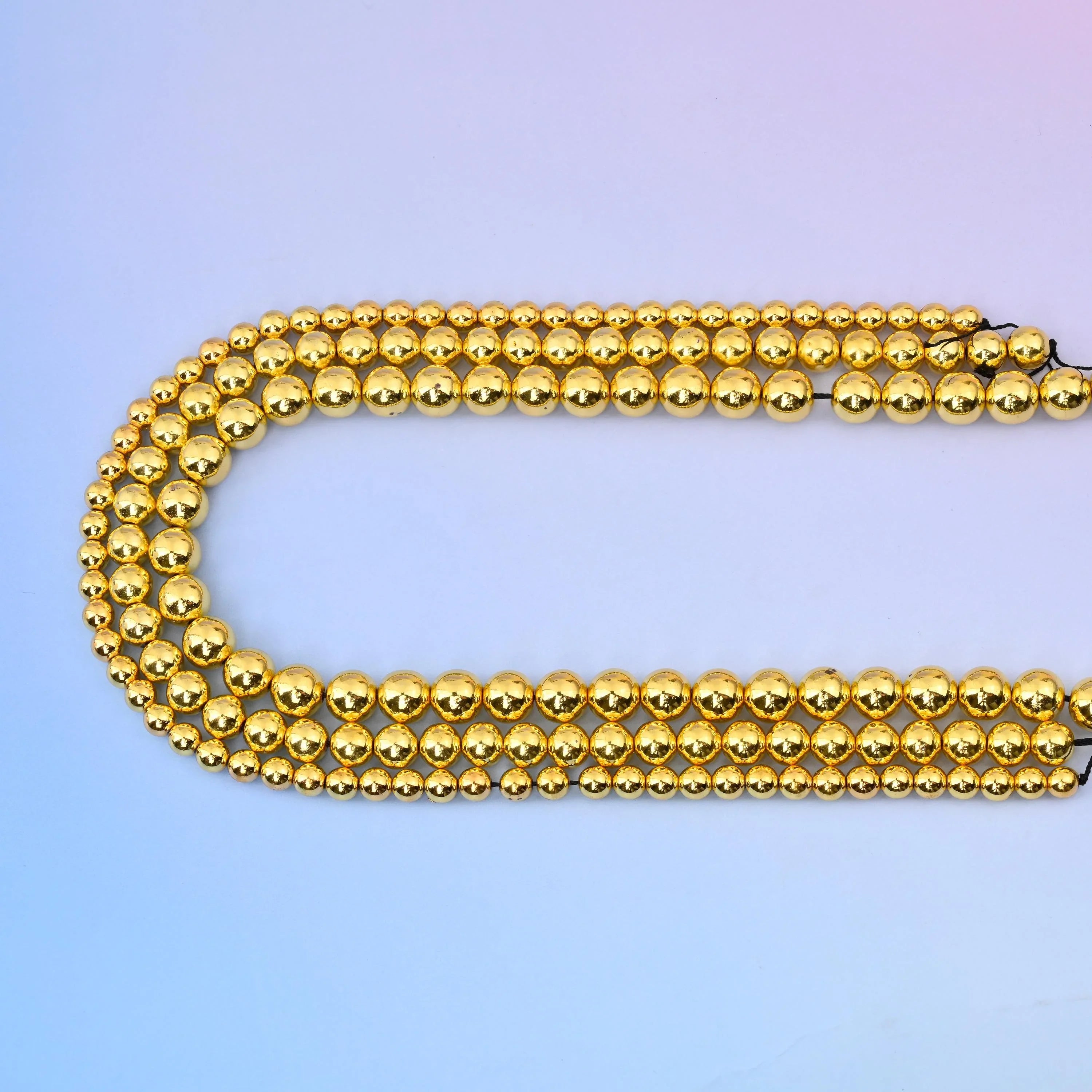 Titanium Gold Hematite Round Gemstone Beads, 4mm, 6mm, 8mm, 10mm Gemstone Round Bead, DIY Jewelry Making Beads, 15.5 Inches Per Strand - Mycrazycrystal