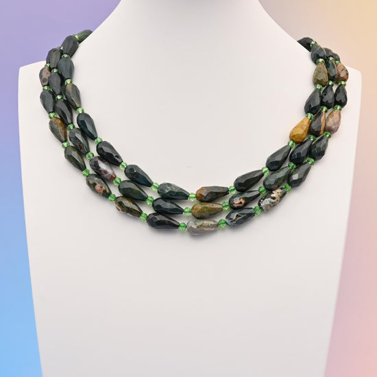 Natural Indian Agate Faceted Teardrop Gemstone Beads, Bead Size 16x8mm Faceted Beads, DIY Jewelry Making Beads, 15.5 Inches Per Strand