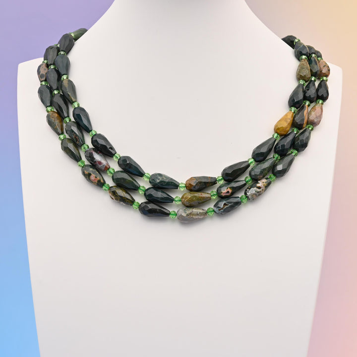 Natural Indian Agate Faceted Teardrop Gemstone Beads, Bead Size 16x8mm Faceted Beads, DIY Jewelry Making Beads, 15.5 Inches Per Strand
