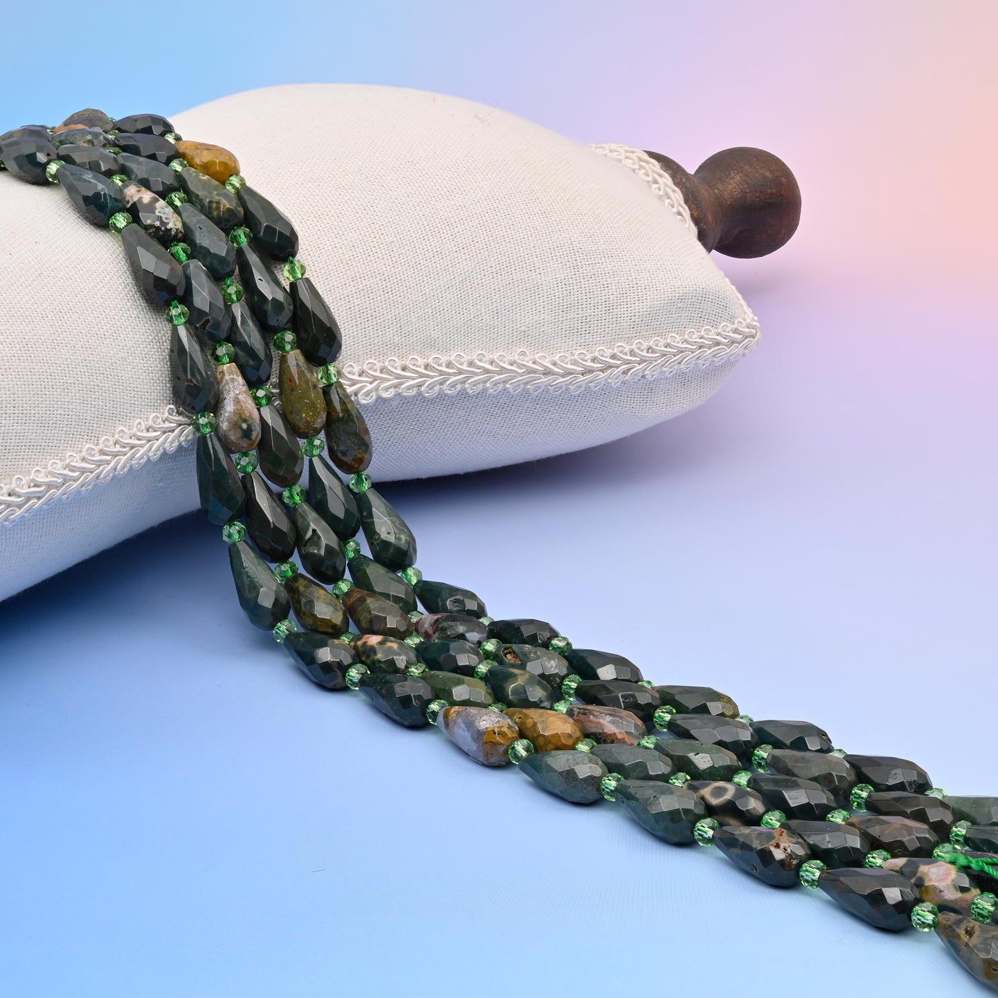 Natural Indian Agate Faceted Teardrop Gemstone Beads, Bead Size 16x8mm Faceted Beads, DIY Jewelry Making Beads, 15.5 Inches Per Strand