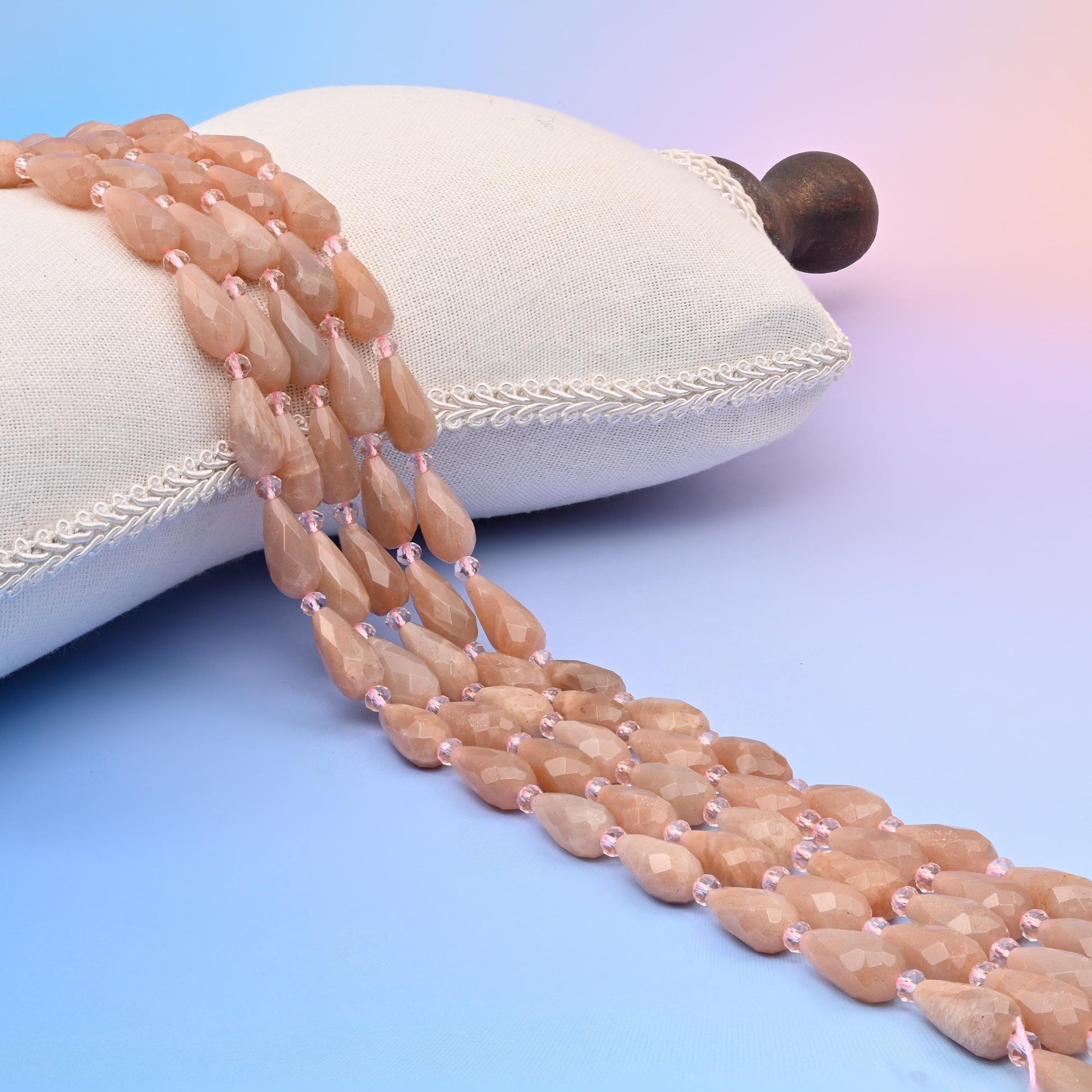 Natural Sunstone Faceted Teardrop Gemstone Beads, Bead Size 16x8mm Sun Stone Faceted Beads, DIY Jewelry Making Beads, 15.5 Inches Per Strand