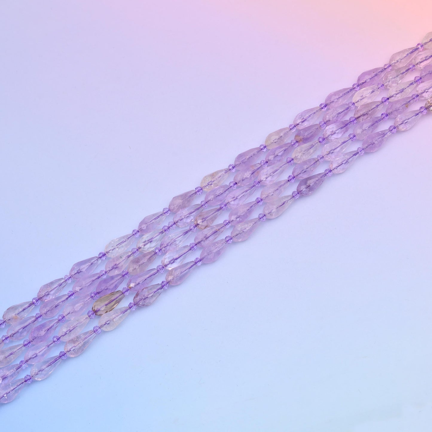 Natural Lavender Light Amethyst Faceted Teardrop Gemstone Beads, Size 16x8mm Faceted Beads, DIY Jewelry Making Beads, 15.5 Inches Per Strand