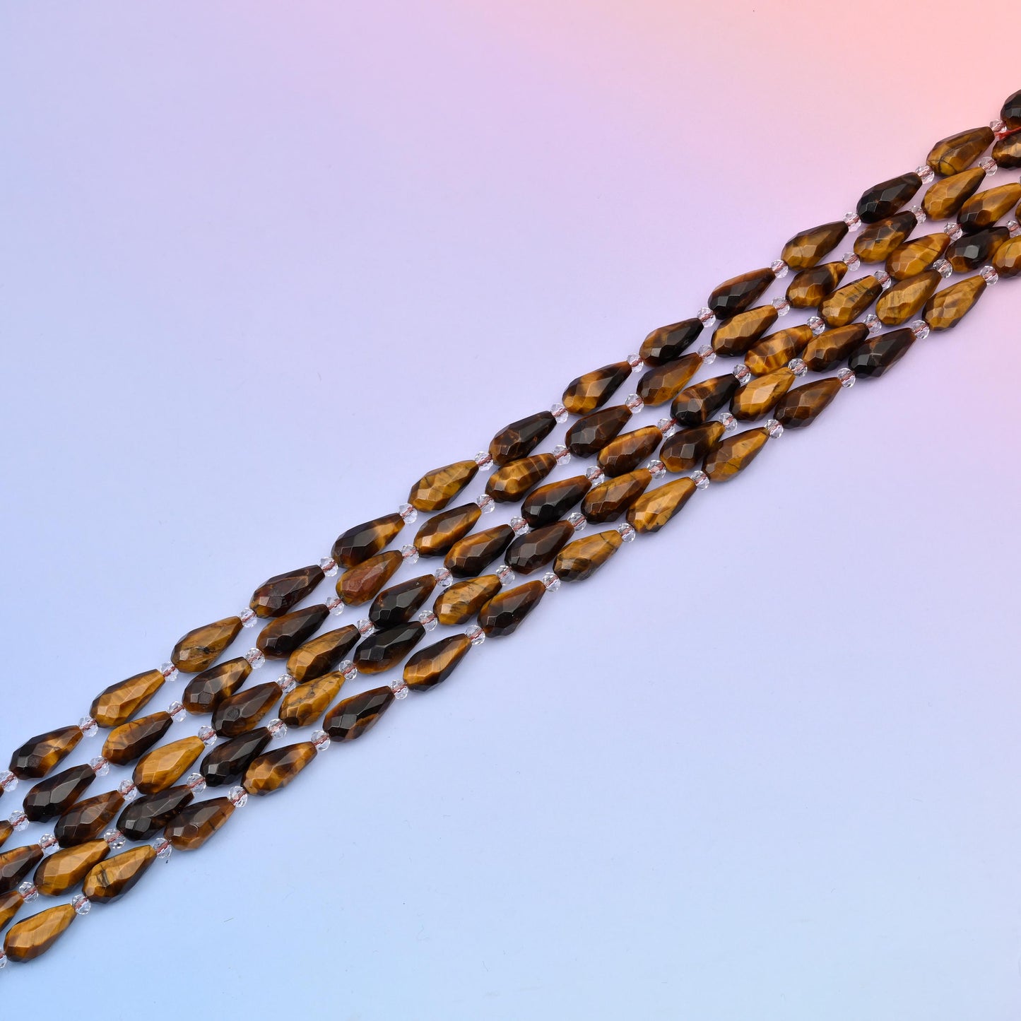 Natural Tiger Eye Faceted Teardrop Gemstone Beads, Size 16x8mm Faceted Beads, DIY Jewelry Making Beads, 15.5 Inches Per Strand