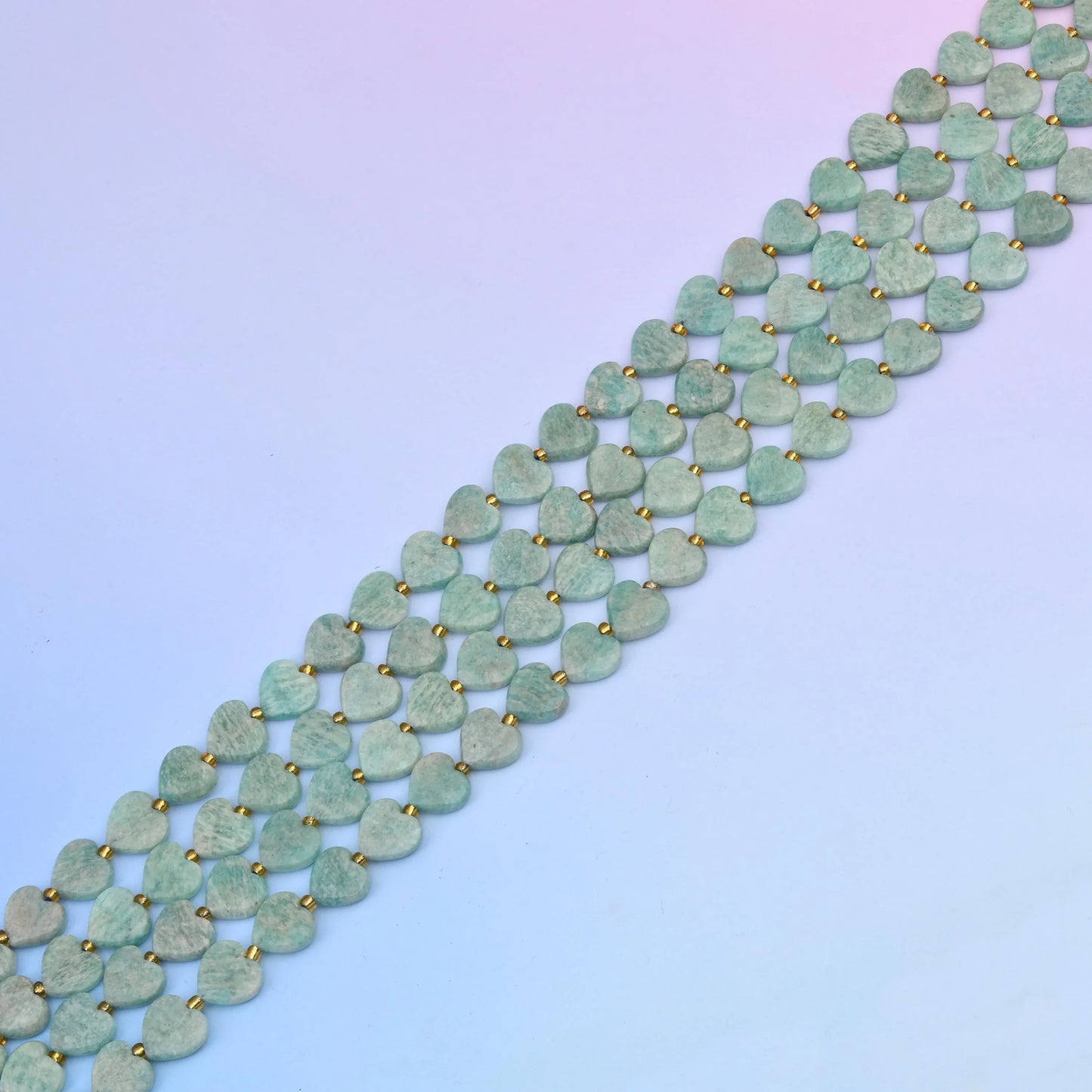 Natural Amazonite Faceted Heart Gemstone Beads, Bead Size 12mm Heart Faceted Beads, DIY Jewelry Making Beads, 15.5 Inches Per Strand - Mycrazycrystal