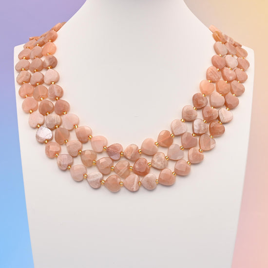 Natural Sunstone Faceted Heart Gemstone Beads, Bead Size 12mm Heart Faceted Beads, DIY Jewelry Making Beads, 15.5 Inches Per Strand