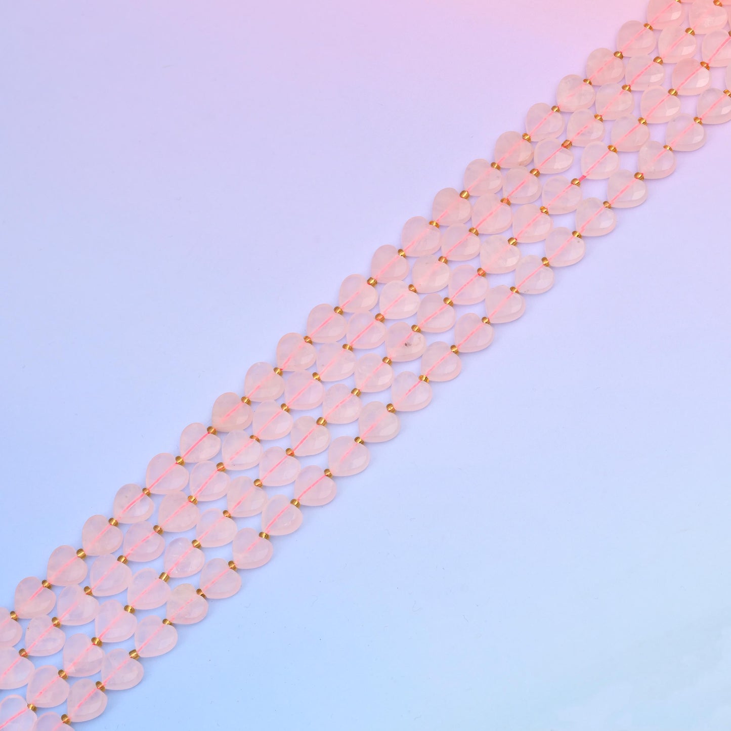 Natural Rose Quartz Faceted Heart Gemstone Beads, Bead Size 12mm Heart Faceted Beads, DIY Jewelry Making Beads, 15.5 Inches Per Strand