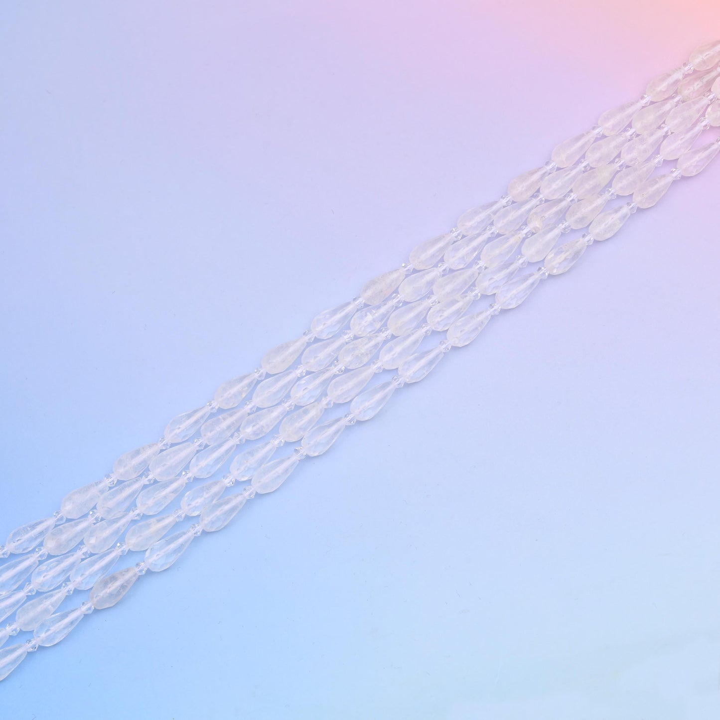 Natural Clear Quartz Faceted Teardrop Gemstone Beads, Bead Size 16x8mm Faceted Beads, DIY Jewelry Making Beads, 15.5 Inches Per Strand