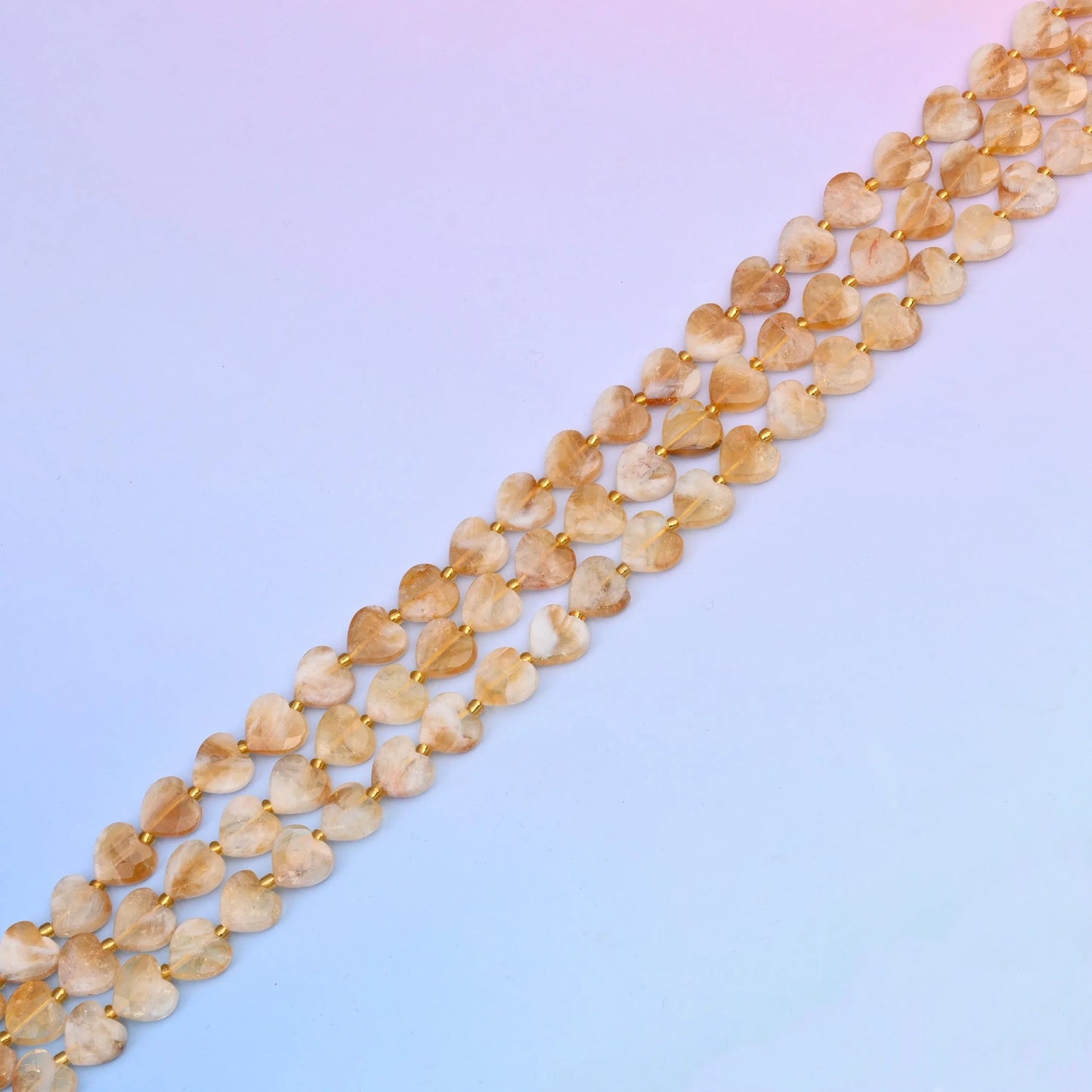 Natural Citrine Quartz Faceted Heart Gemstone Beads, Bead Size 12mm Heart Faceted Beads, DIY Jewelry Making Beads, 15.5 Inches Per Strand - Mycrazycrystal