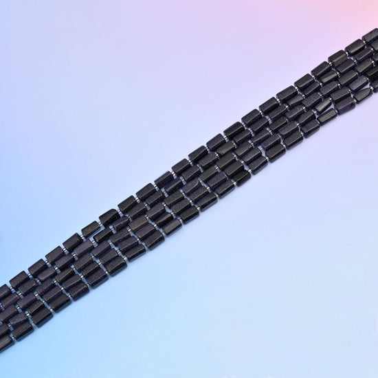 Blue Sandstone Faceted Tube Beads, Bead Size 12x8mm Blue Sandstone Cylinder Bead, DIY Jewelry Making Beads, 15.5 Inches Per Strand