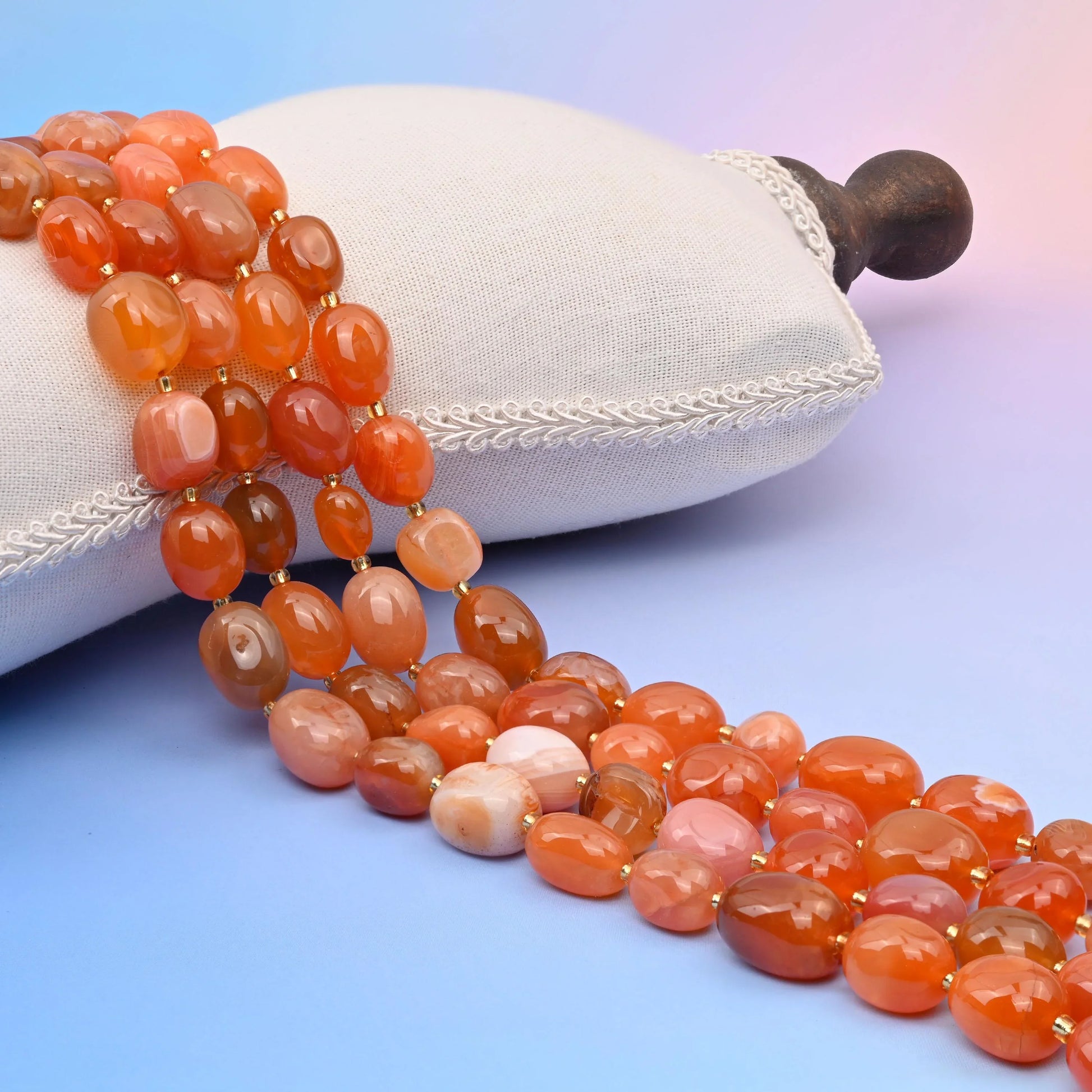 Natural Carnelian Oval Gemstone Beads, Size 10-17mm Red Nugget Beads, DIY Jewelry Making Beads, 15.5 Inches Per Strand - Mycrazycrystal