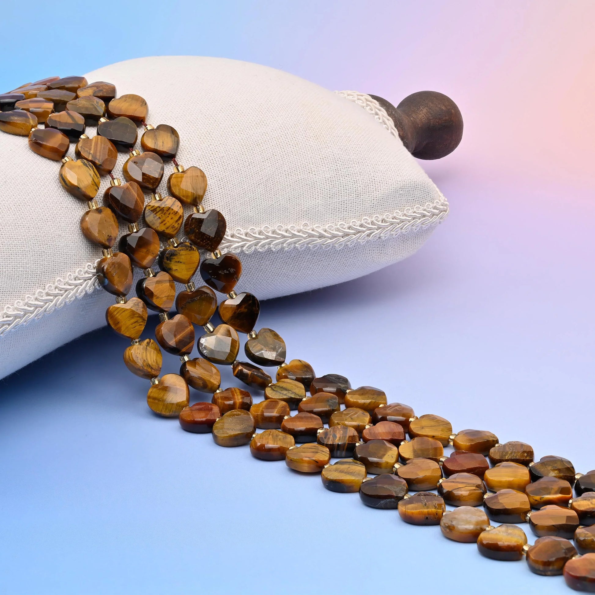 Natural Tiger Eye Faceted Heart Gemstone Beads, Bead Size 12mm Heart Beads, DIY Jewelry Making Beads, 15.5 Inches Per Strand - Mycrazycrystal