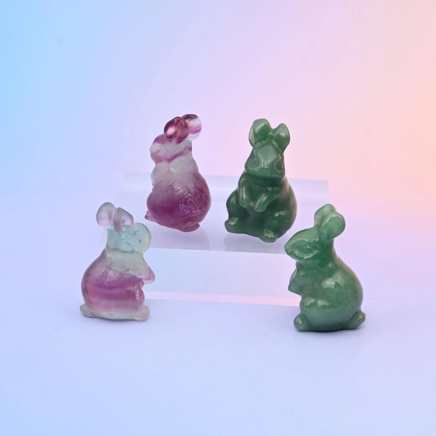 1.5" Rabbit Small Crystal Carving, Rabbit Gemstone Figurine, Home Decoration, Gift for Everyone - Mycrazycrystal