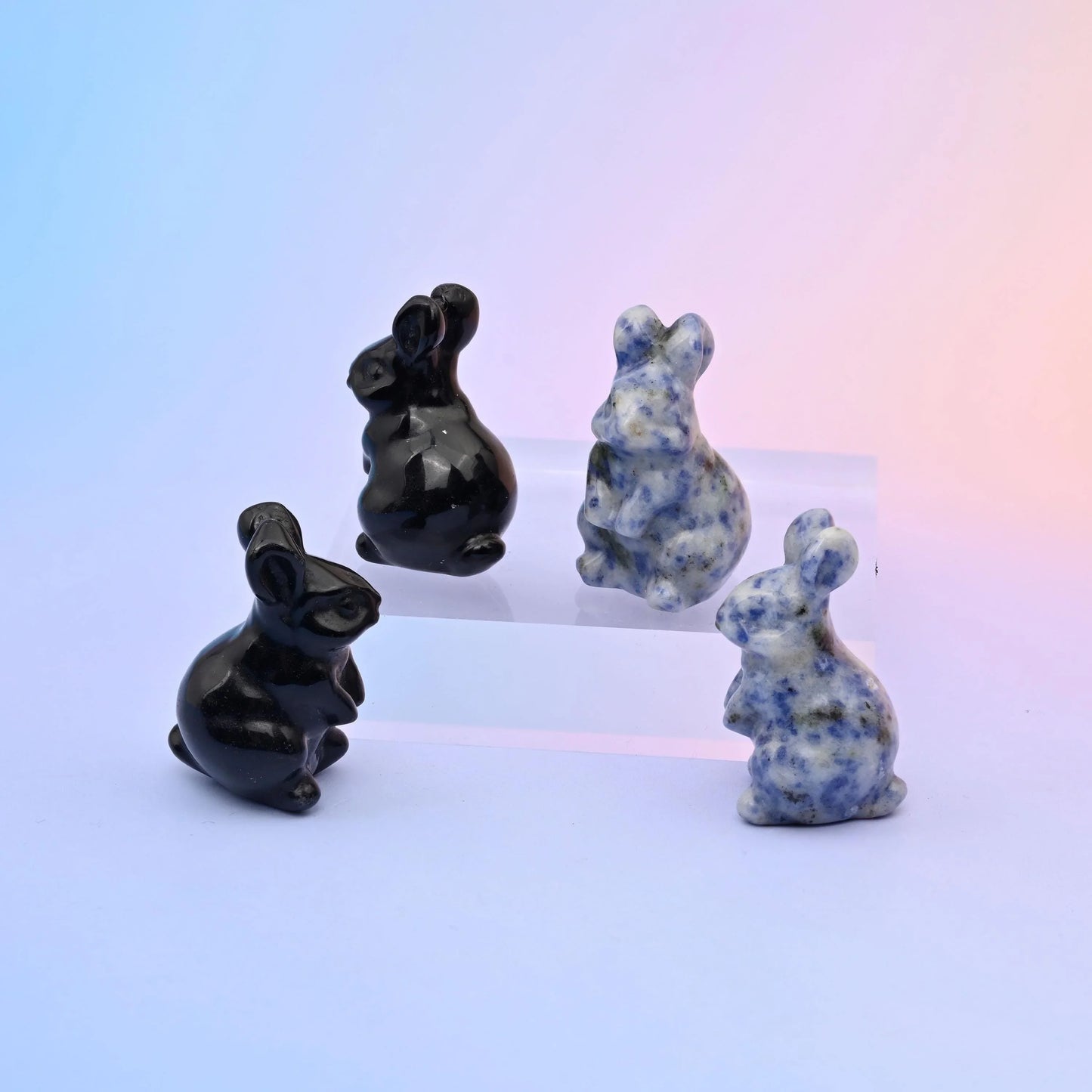 1.5" Rabbit Small Crystal Carving, Rabbit Gemstone Figurine, Home Decoration, Gift for Everyone - Mycrazycrystal