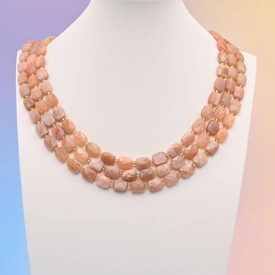 Natural Sunstone Faceted Rectangular Gemstone Beads, Bead Size 10x8mm Rectangle Beads, DIY Jewelry Making Beads, 15.5 Inches Per Strand - Mycrazycrystal