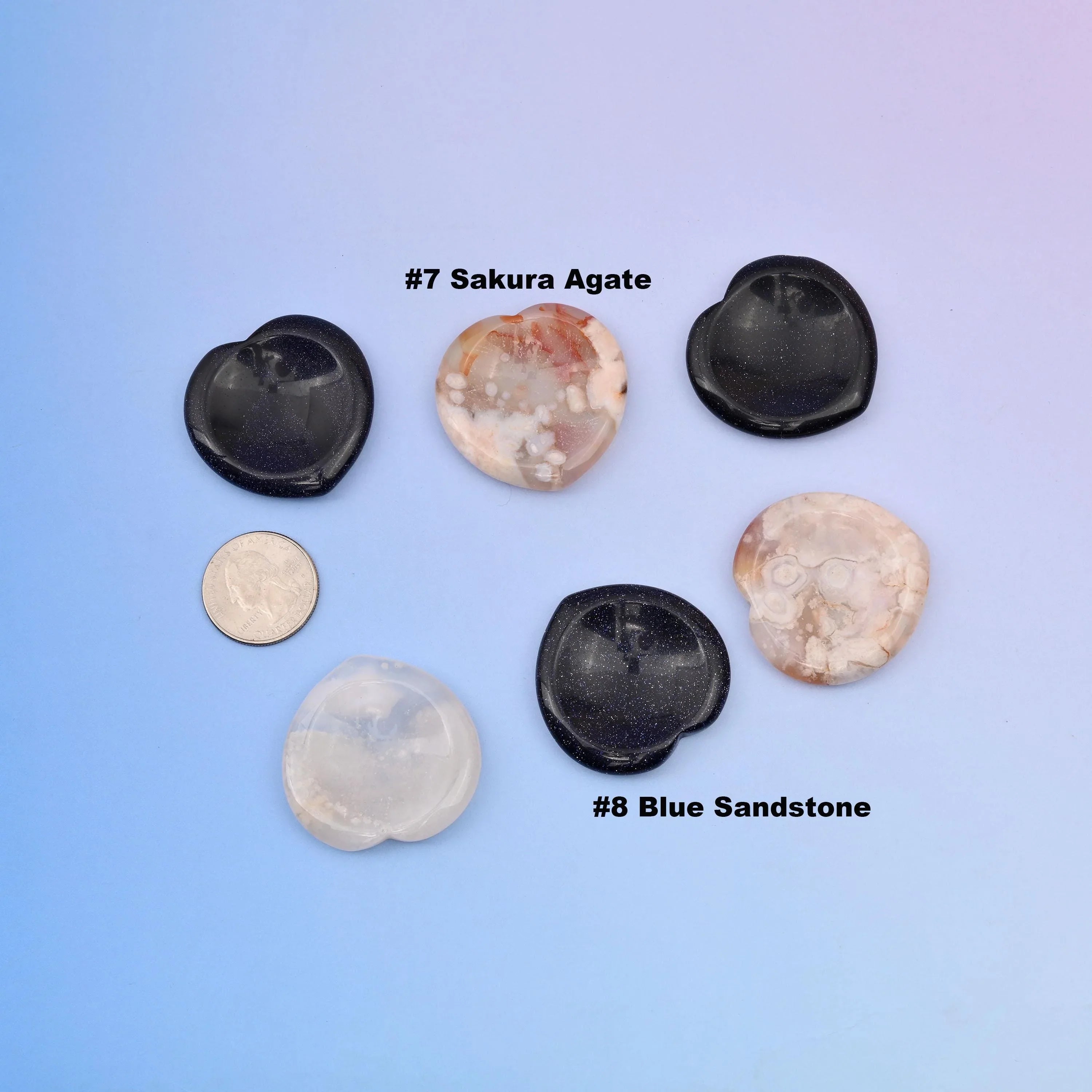 40mm Heart Worry Stone, Crystal Worry Stone, Heart Worry Gemstone, Pocket Stone - Mycrazycrystal