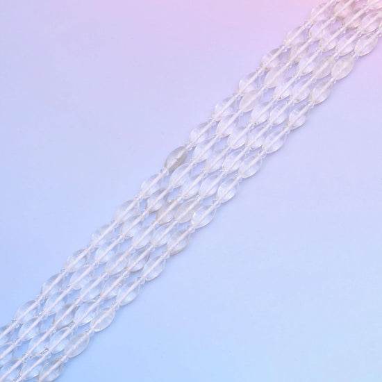 Natural Clear Quartz Smooth Barrel Gemstone Beads, Bead Size 13x8mm Barrel Beads, DIY Jewelry Making Beads, 15.5 Inches Per Strand - Mycrazycrystal