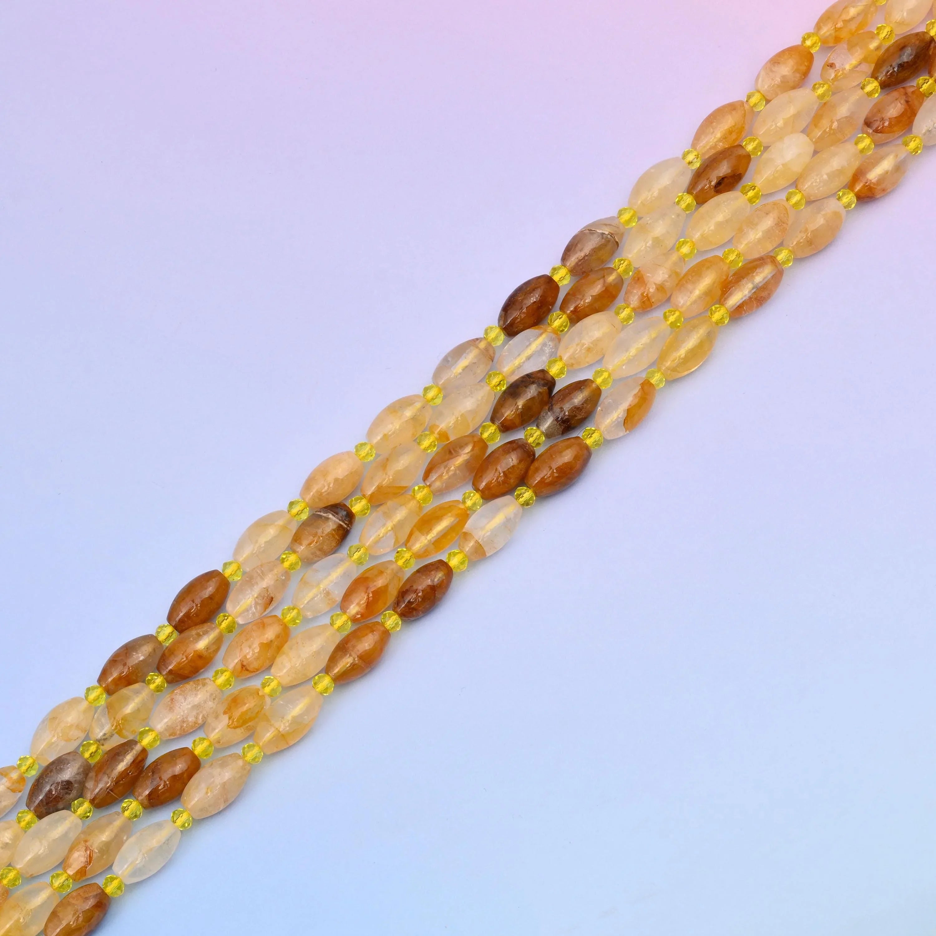 Natural Golden Healer Quartz Smooth Barrel Gemstone Beads, Bead Size 13x8mm Barrel Beads, DIY Jewelry Making Beads, 15.5 Inches Per Strand - Mycrazycrystal