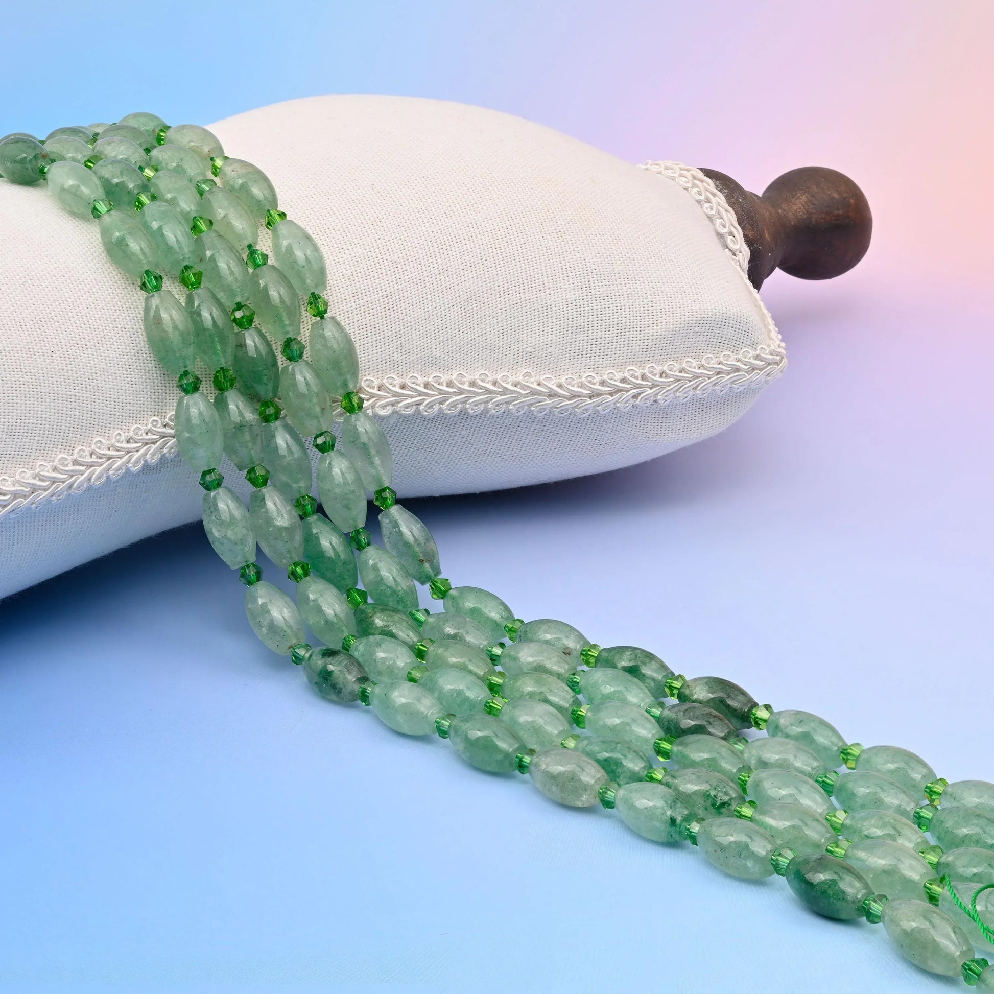 Natural Green Strawberry Quartz Smooth Barrel Gemstone Beads, Size 13x8mm Barrel Beads, DIY Jewelry Making Beads, 15.5 Inches Per Strand - Mycrazycrystal