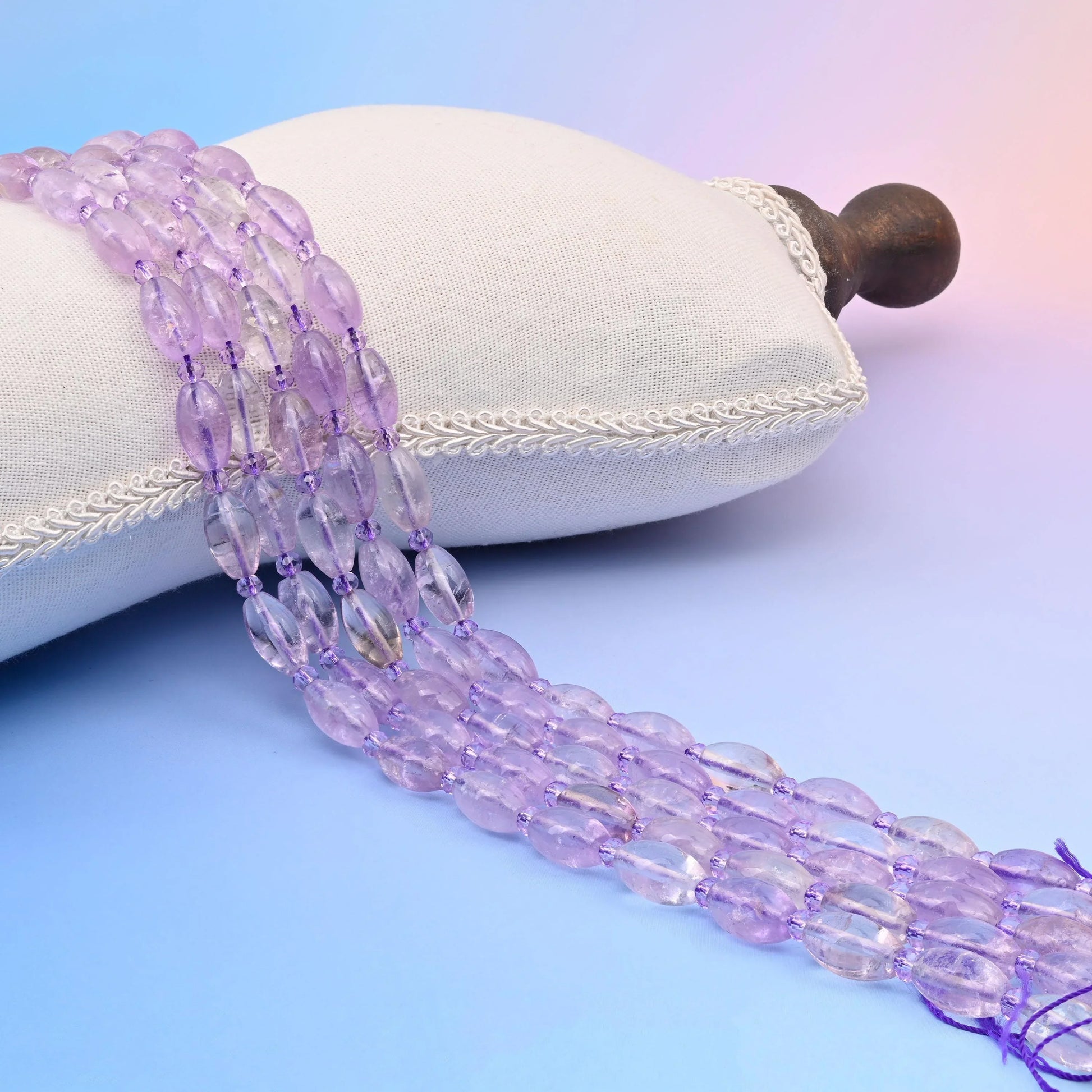 Natural Lavender Amethyst Smooth Barrel Gemstone Beads, Size 13x8mm Barrel Beads, DIY Jewelry Making Beads, 15.5 Inches Per Strand - Mycrazycrystal