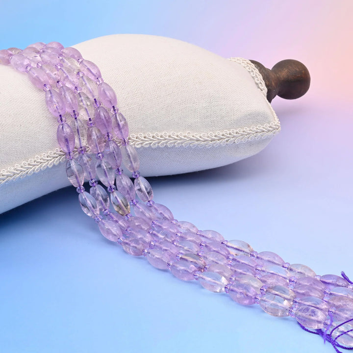 Natural Lavender Amethyst Smooth Barrel Gemstone Beads, Size 13x8mm Barrel Beads, DIY Jewelry Making Beads, 15.5 Inches Per Strand - Mycrazycrystal