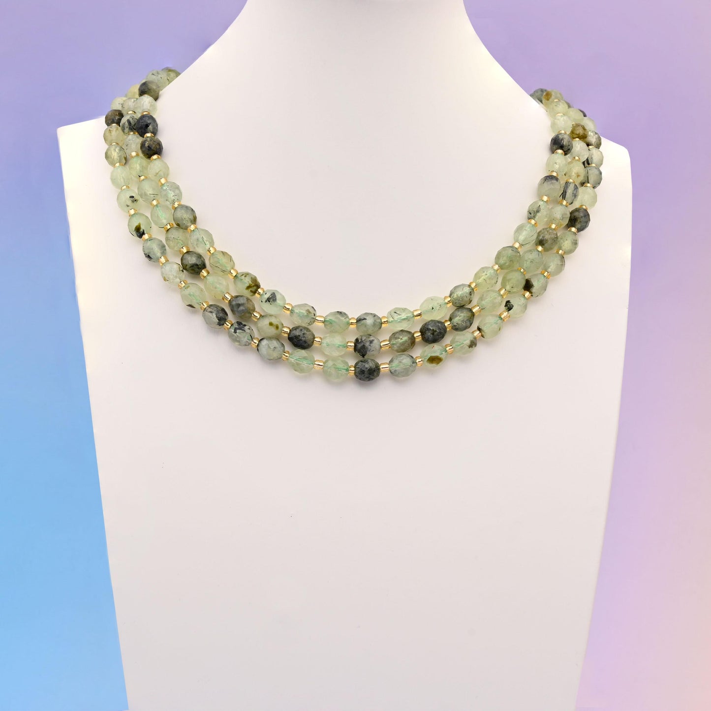 Natural Prehnite Faceted Rice Gemstone Beads, Size 6x8mm Rice Beads, DIY Jewelry Making Beads, 15.5 Inches Per Strand