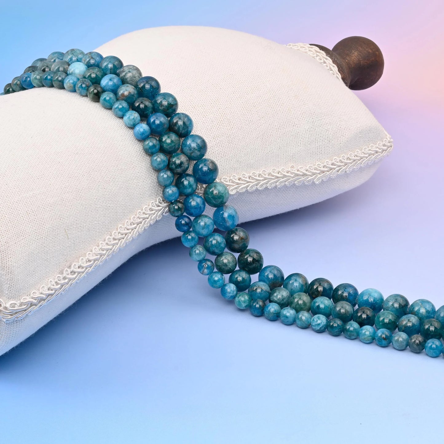 Natural Blue Apatite Smooth Round Beads, 6mm, 8mm, 10mm Gemstone Round Bead, DIY Jewelry Making Beads, 15.5 Inches Per Strand - Mycrazycrystal