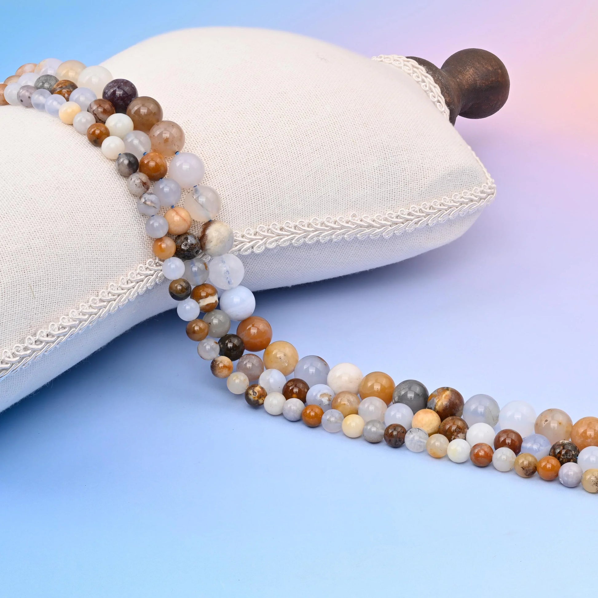 Natural Multi-Color Chalcedony Smooth Round Beads, 6mm, 8mm, 10mm Gemstone Round Bead, DIY Jewelry Making Beads, 15.5 Inches Per Strand - Mycrazycrystal