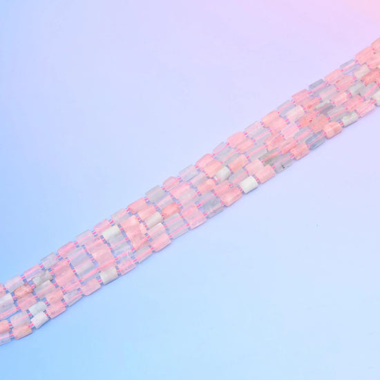 Natural Multi-Color Morganite Faceted Tube Beads, Bead Size 12x8mm Gemstone Cylinder Bead, DIY Jewelry Making Beads, 15.5 Inches Per Strand - Mycrazycrystal