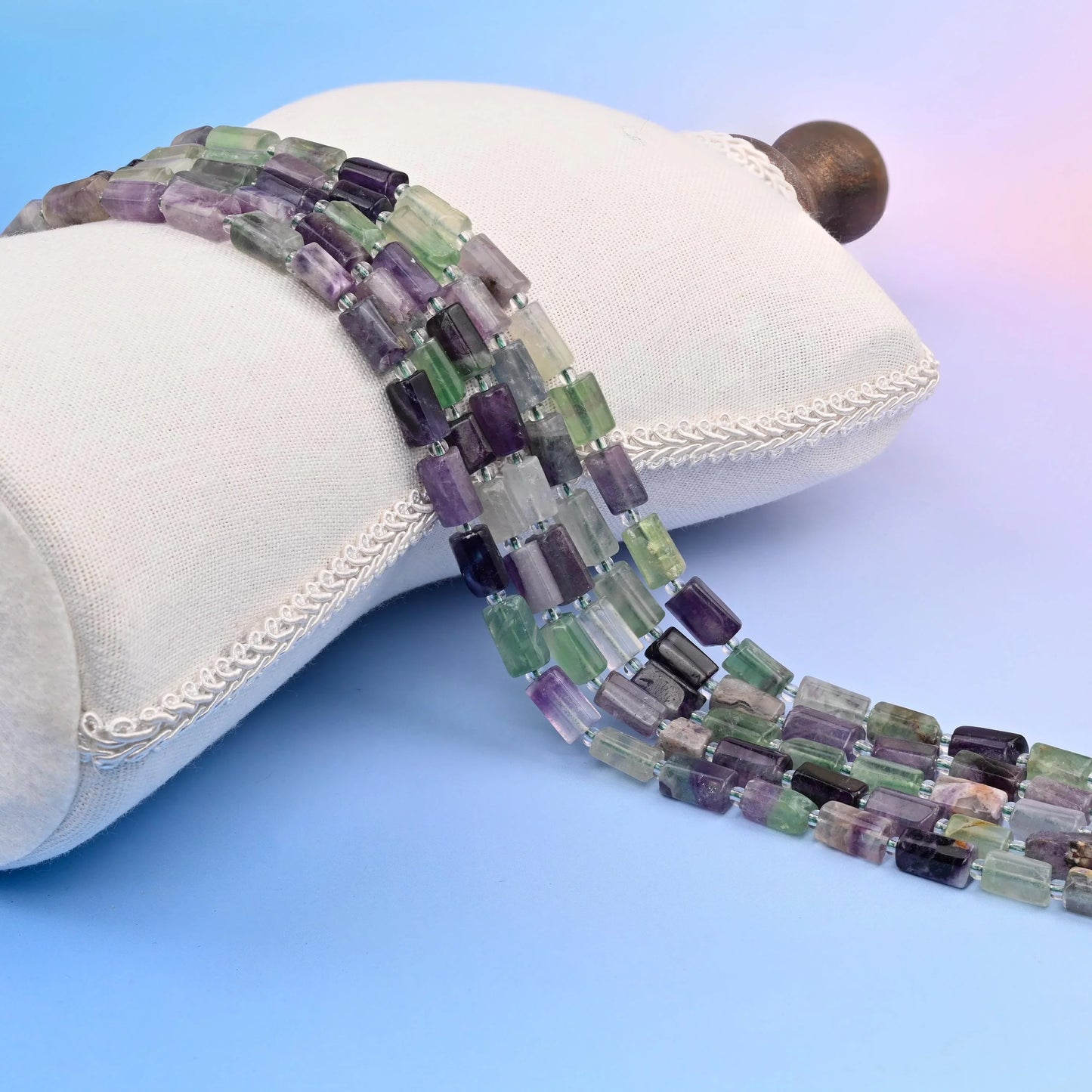 Natural Multi-Color Fluorite Faceted Tube Beads, Bead Size 12x8mm Gemstone Cylinder Bead, DIY Jewelry Making Beads, 15.5 Inches Per Strand - Mycrazycrystal