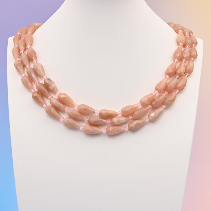 Natural Sunstone Faceted Teardrop Gemstone Beads, Bead Size 16x8mm Sun Stone Faceted Beads, DIY Jewelry Making Beads, 15.5 Inches Per Strand