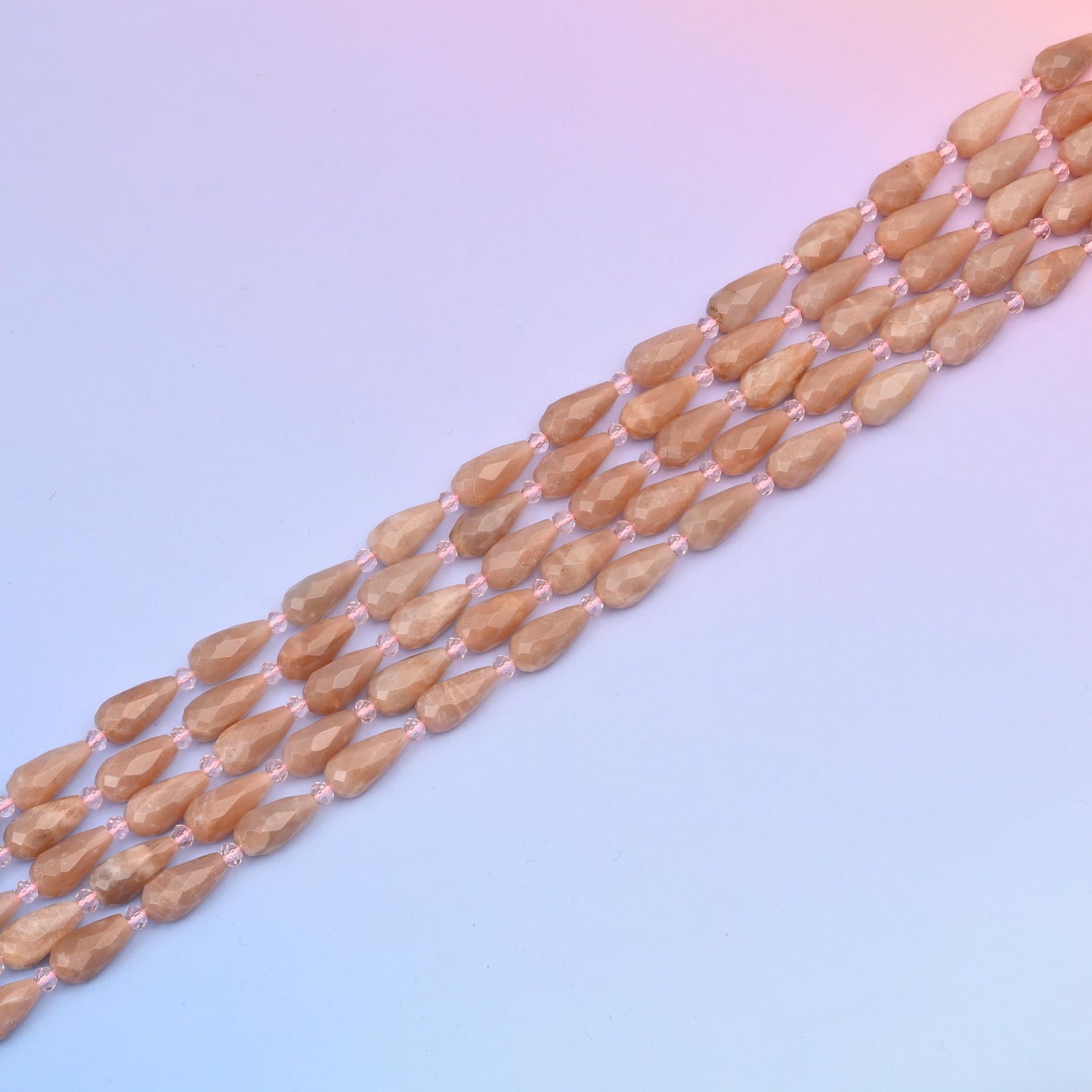 Natural Sunstone Faceted Teardrop Gemstone Beads, Bead Size 16x8mm Sun Stone Faceted Beads, DIY Jewelry Making Beads, 15.5 Inches Per Strand