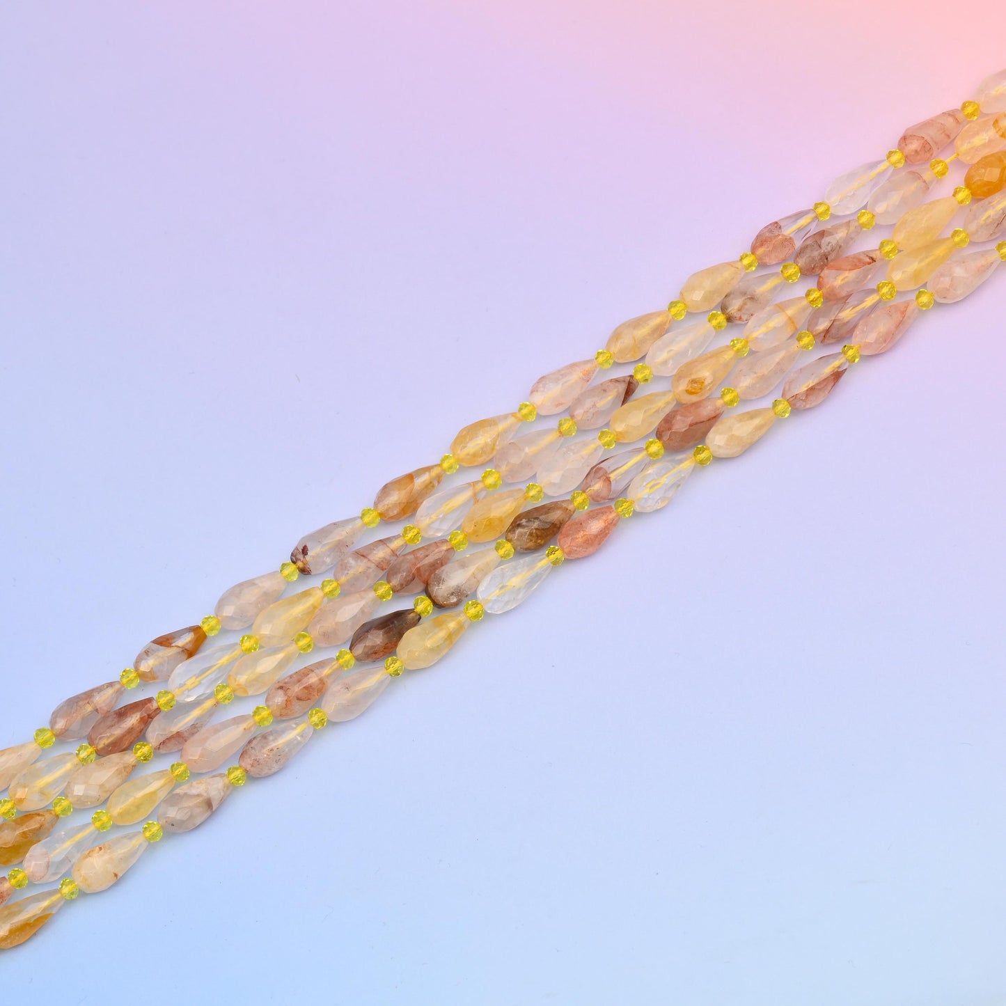 Natural Golden Healer Faceted Teardrop Gemstone Beads, Bead Size 16x8mm Faceted Beads, DIY Jewelry Making Beads, 15.5 Inches Per Strand