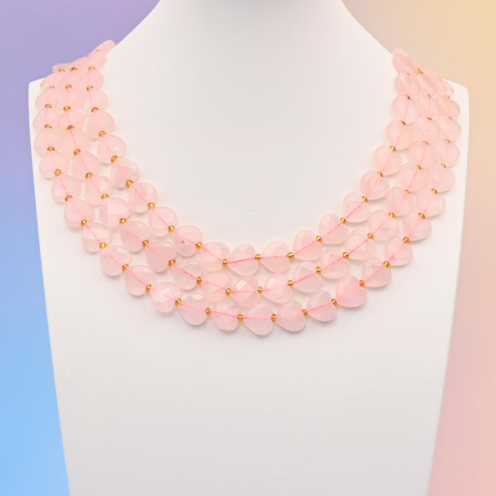 Natural Rose Quartz Faceted Heart Gemstone Beads, Bead Size 12mm Heart Faceted Beads, DIY Jewelry Making Beads, 15.5 Inches Per Strand