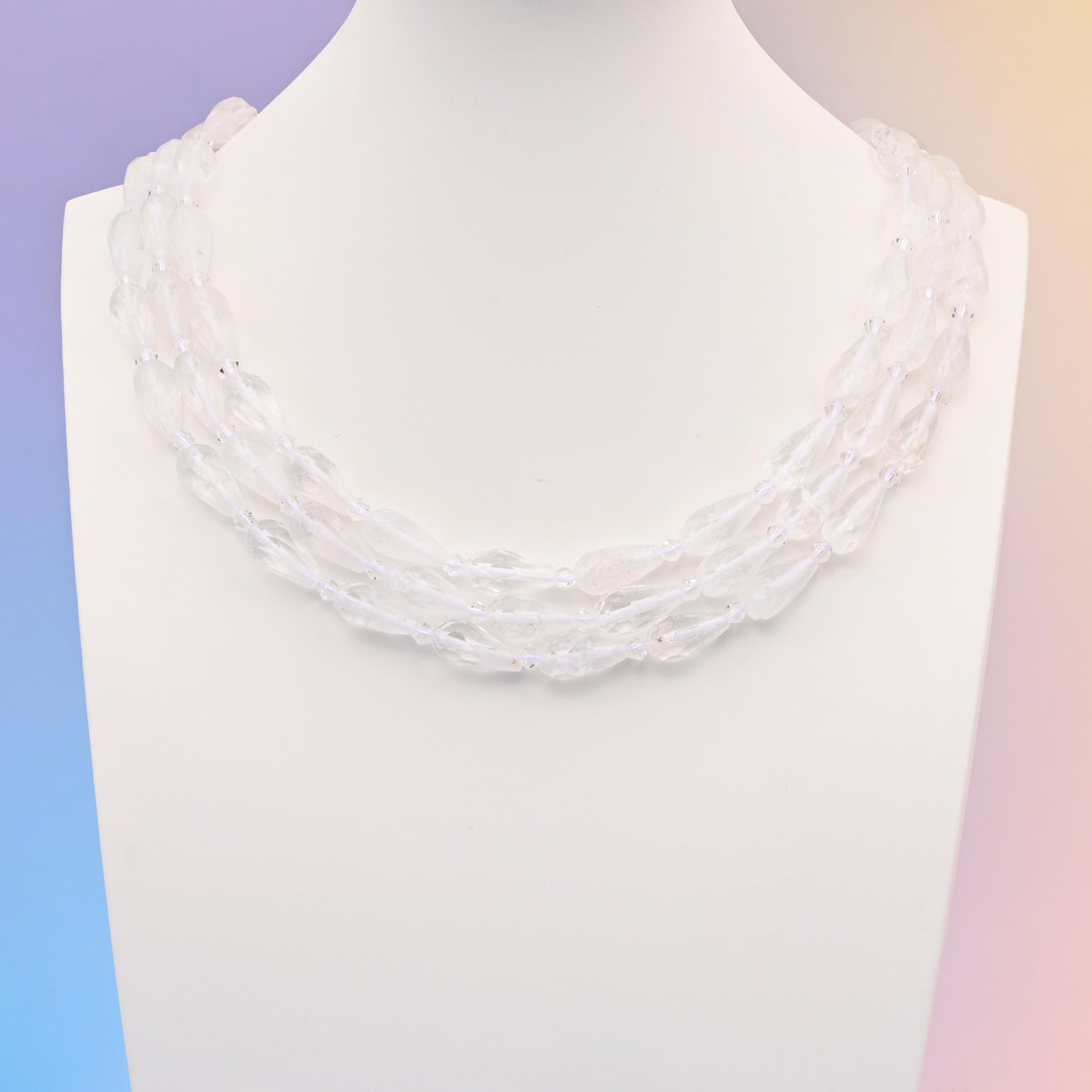 Natural Clear Quartz Faceted Teardrop Gemstone Beads, Bead Size 16x8mm Faceted Beads, DIY Jewelry Making Beads, 15.5 Inches Per Strand