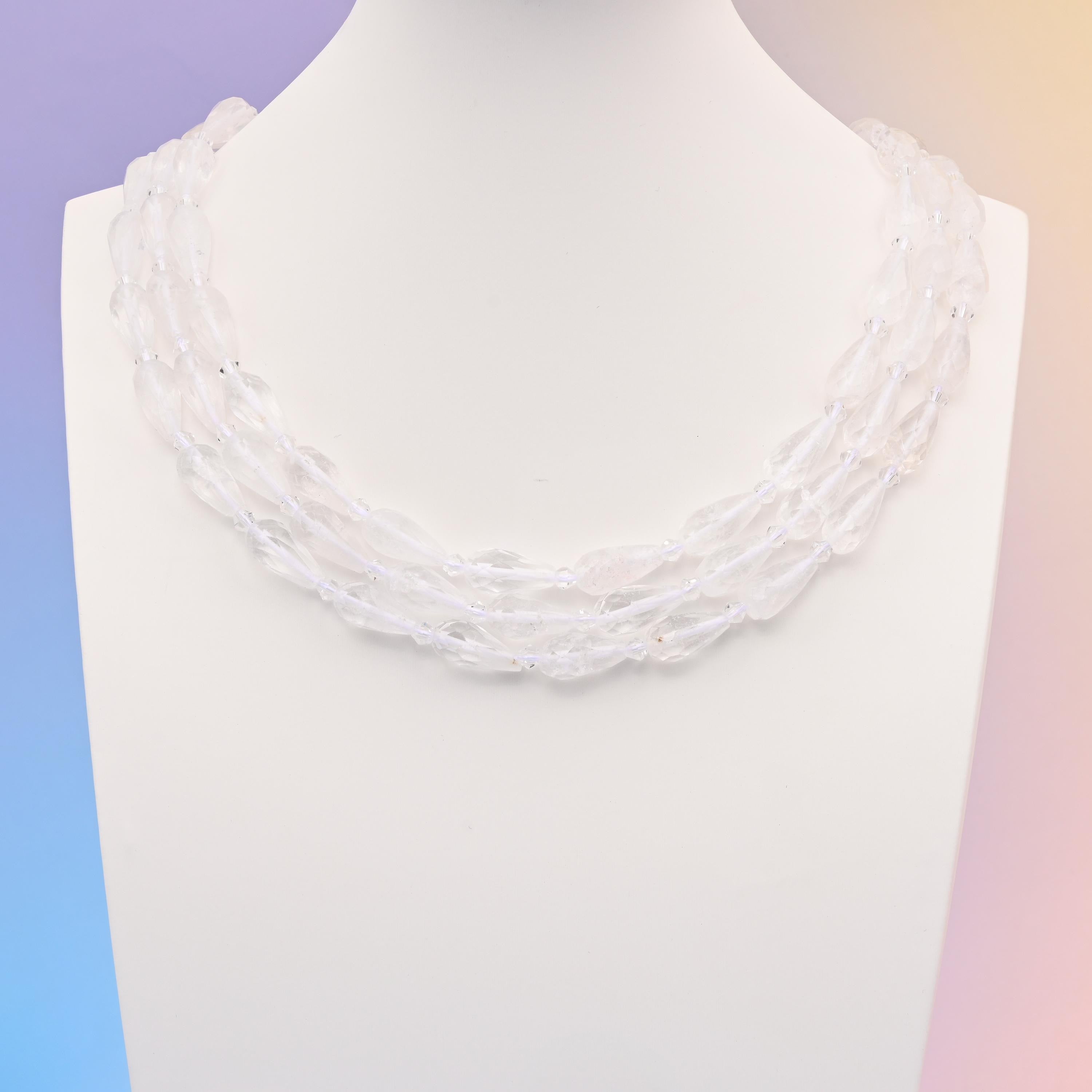 Natural Clear Quartz Faceted Teardrop Gemstone Beads, Bead Size 16x8mm Faceted Beads, DIY Jewelry Making Beads, 15.5 Inches Per Strand