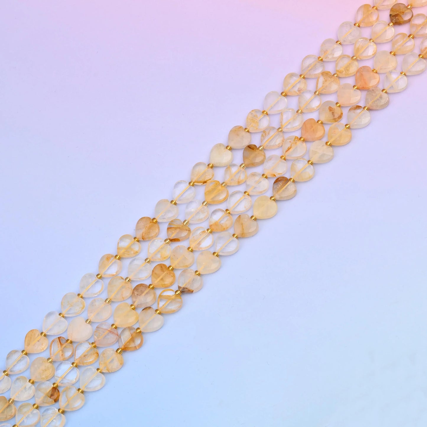 Natural Golden Healer Faceted Heart Beads Size 12mm Jewelry Making 15.5 Inch Strand